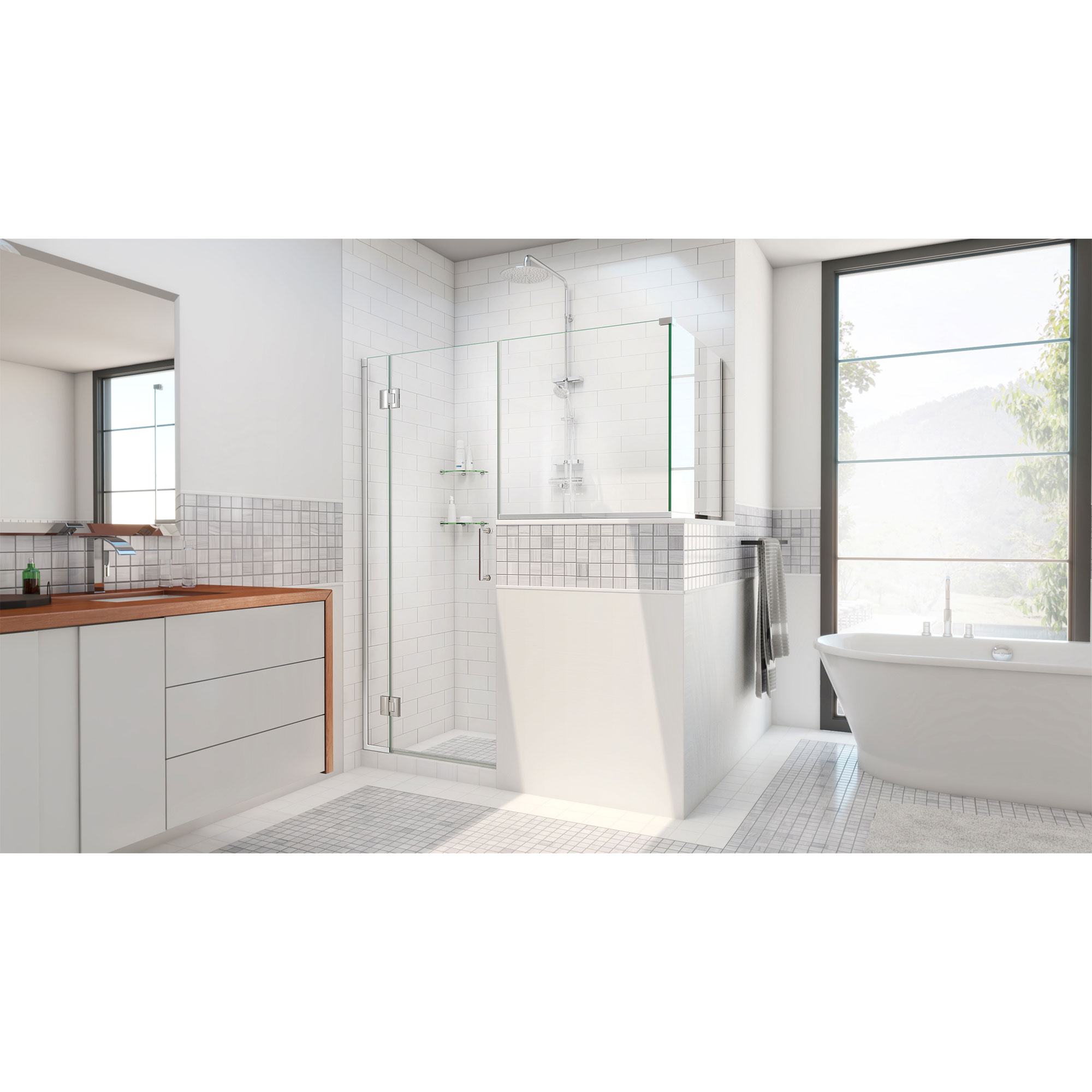 DreamLine Unidoor-X 57 inch W x 30 3/8 inch D x 72 inch H