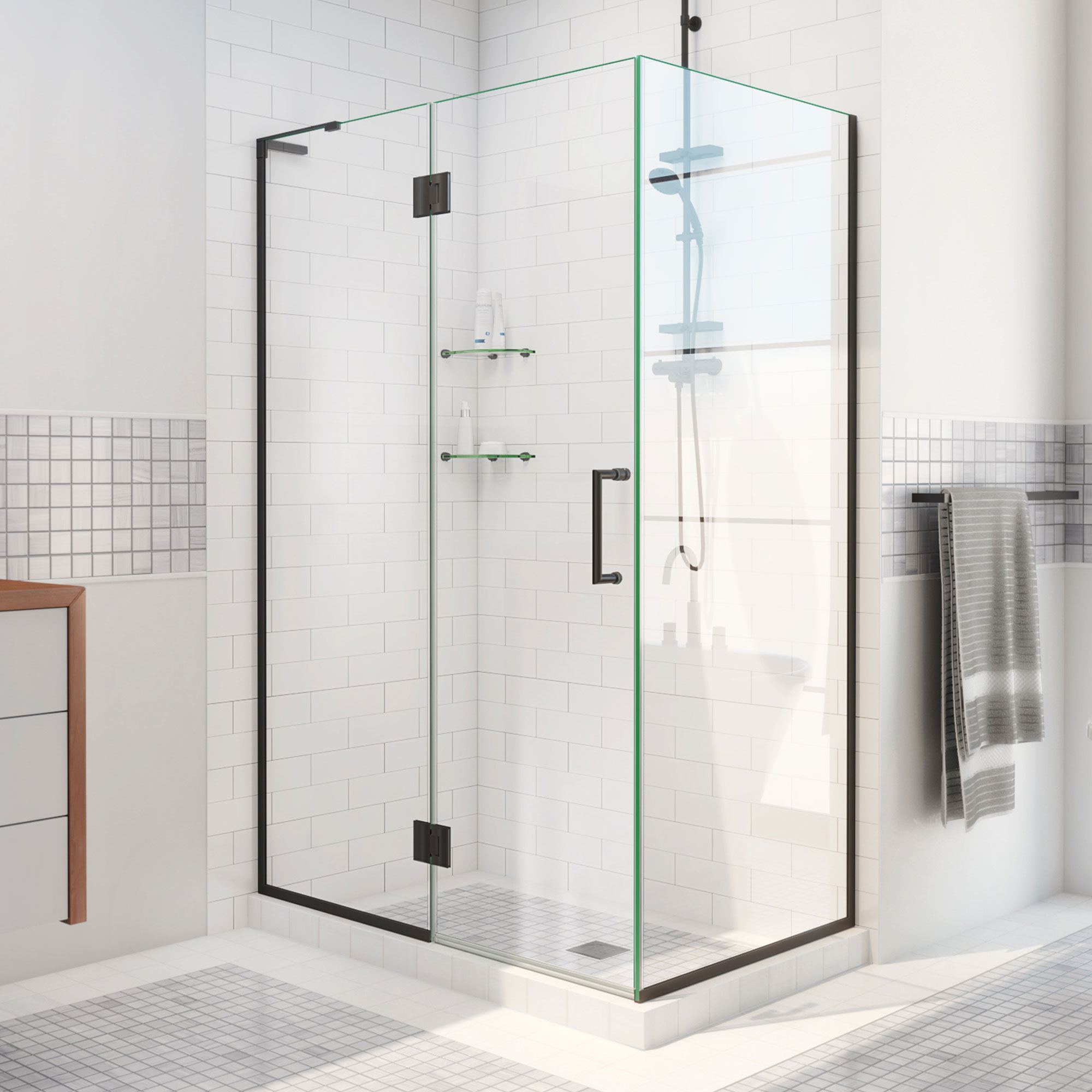 30 Inch Shower DreamLine Unidoor-X 30 3/8 inch W x 30 inch D x 72 inch H Frameless ...