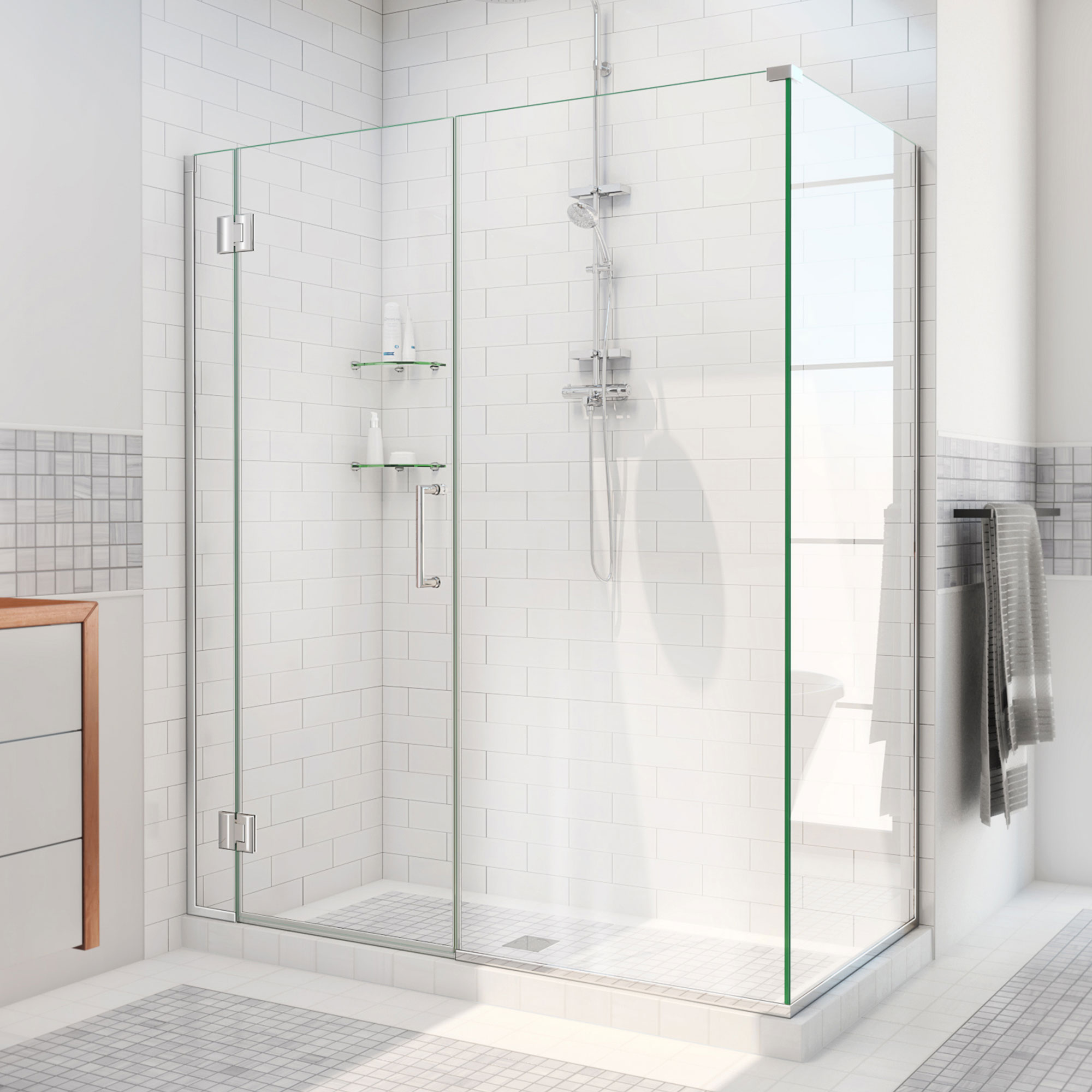 DreamLine Unidoor-X 60 inch W x 30 3/8 inch D x 72 inch H Frameless ...