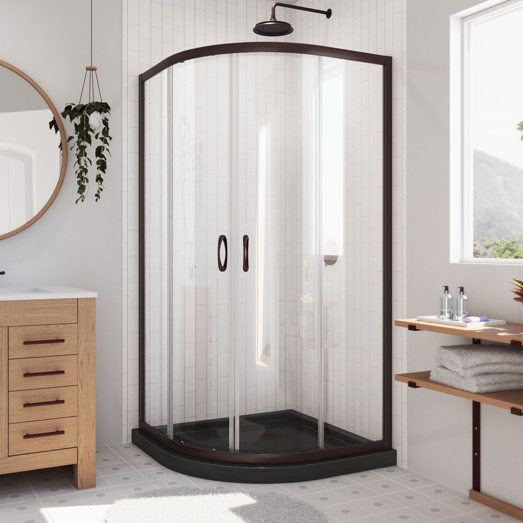 36 Inch Shower Insert DreamLine Prime 36 inch D x 36 inch W x 74 3/4 inch H Semi-Frameless ...