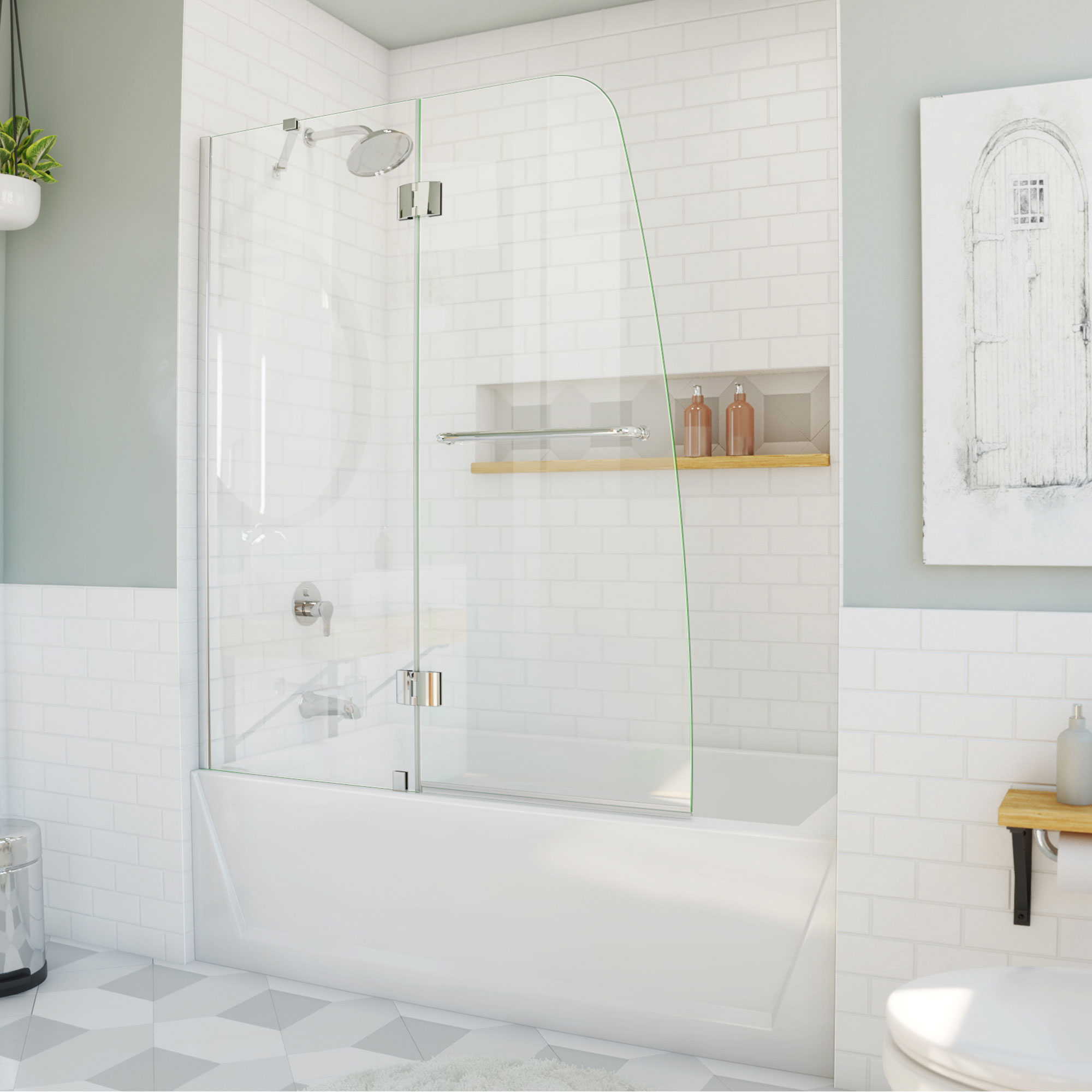 DreamLine Aqua 48 - 48 7/16 inch W x 58 inch H Frameless Hinged