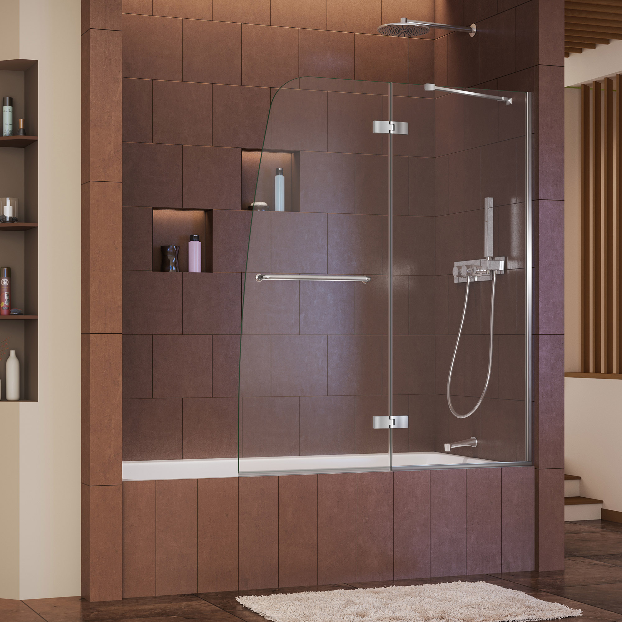 DreamLine Aqua Ultra 48 inch W x 58 inch H Frameless Hinged Tub