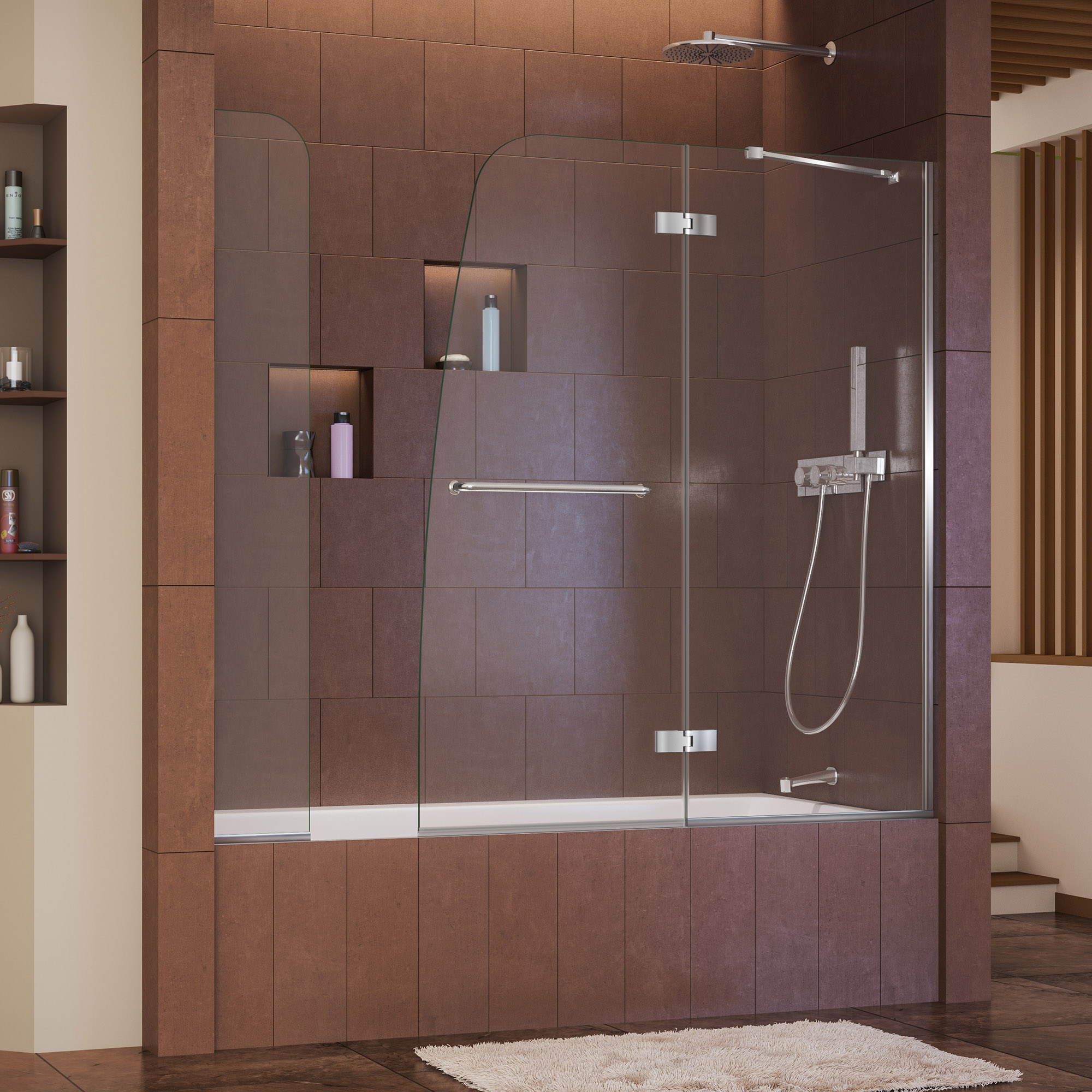 DreamLine Aqua Ultra 48 inch W x 58 inch H Frameless Hinged Tub