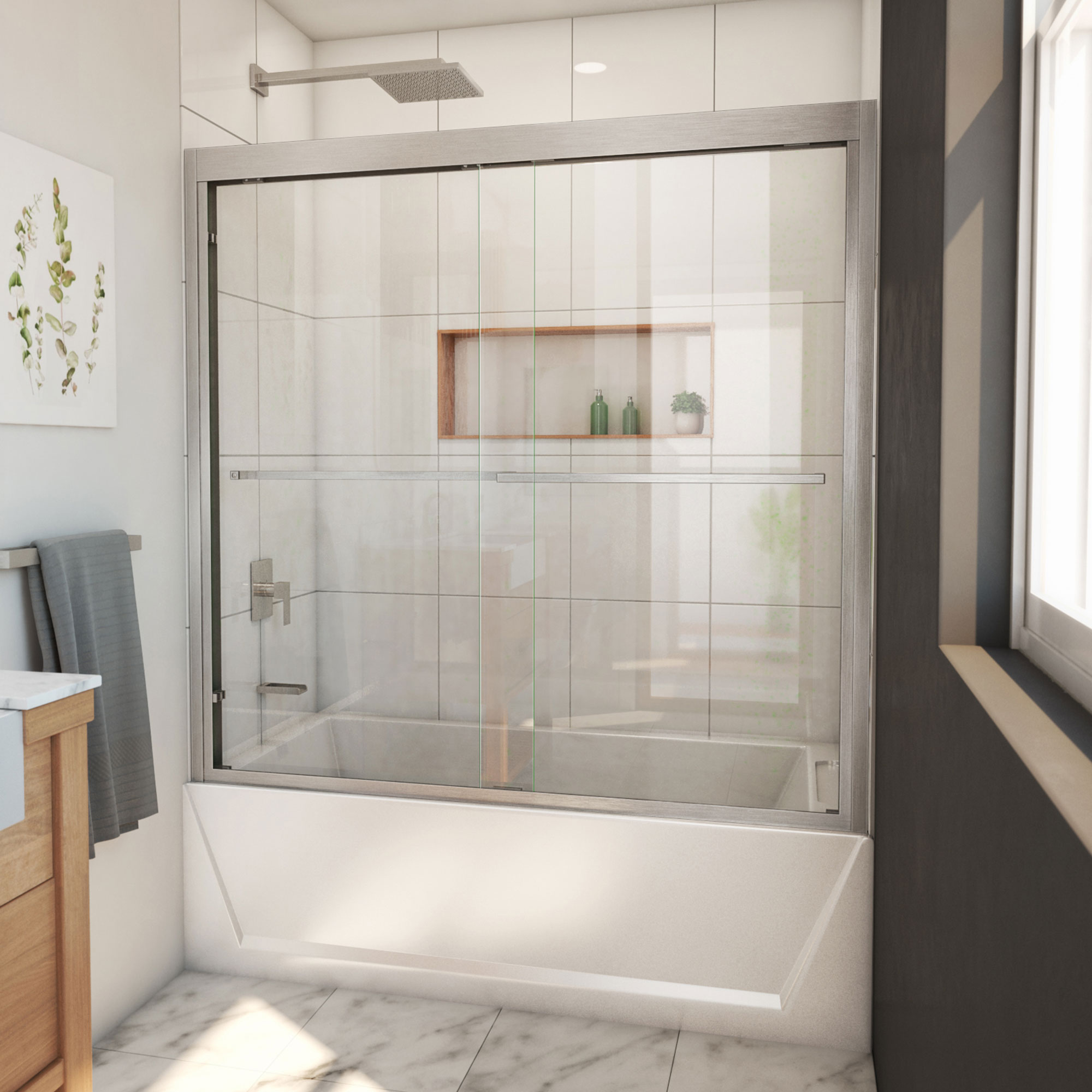 Dorēpu DreamLine Duet Plus 55 - 59 inch W x 58 inch H Semi-Frameless