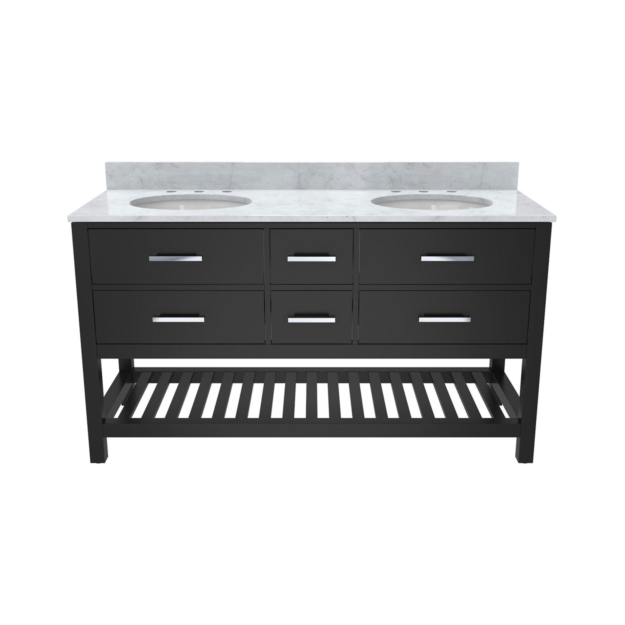 DreamLine Valencia 60 inch W x 22 inch D x 34 inch H Double Oval