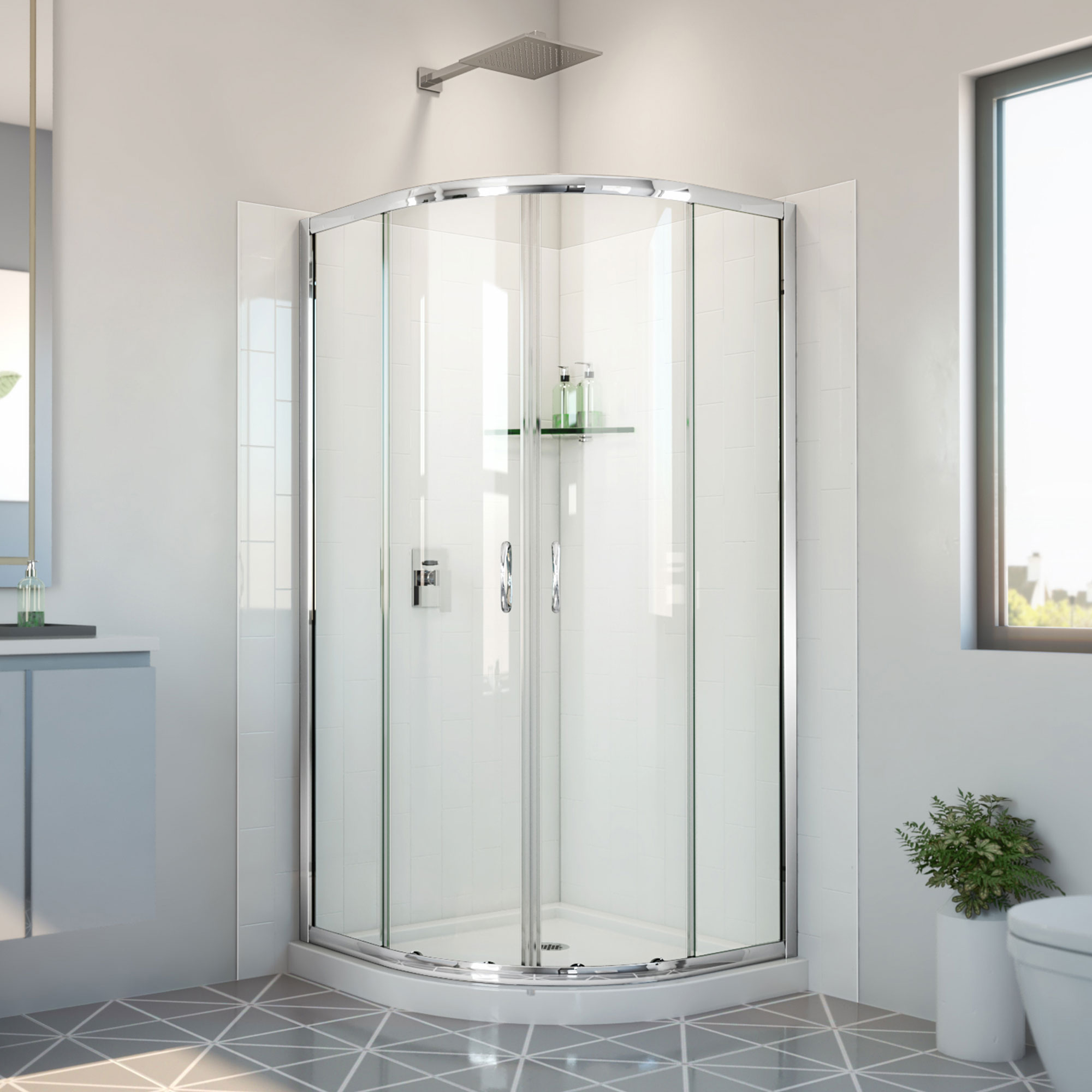 36 Inch Shower Insert DreamLine Prime 36 inch x 36 inch x 78 3/4 inch H Semi-Frameless ...
