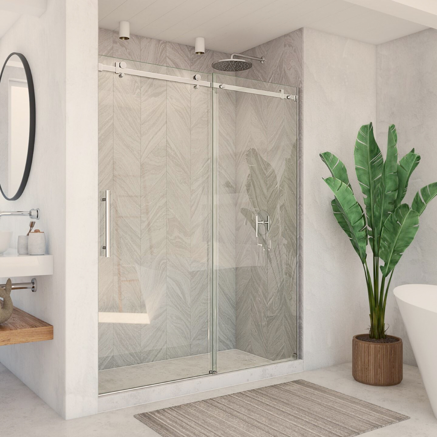 DreamLine Unidoor Edge 24 inch W x 72 inch H Frameless