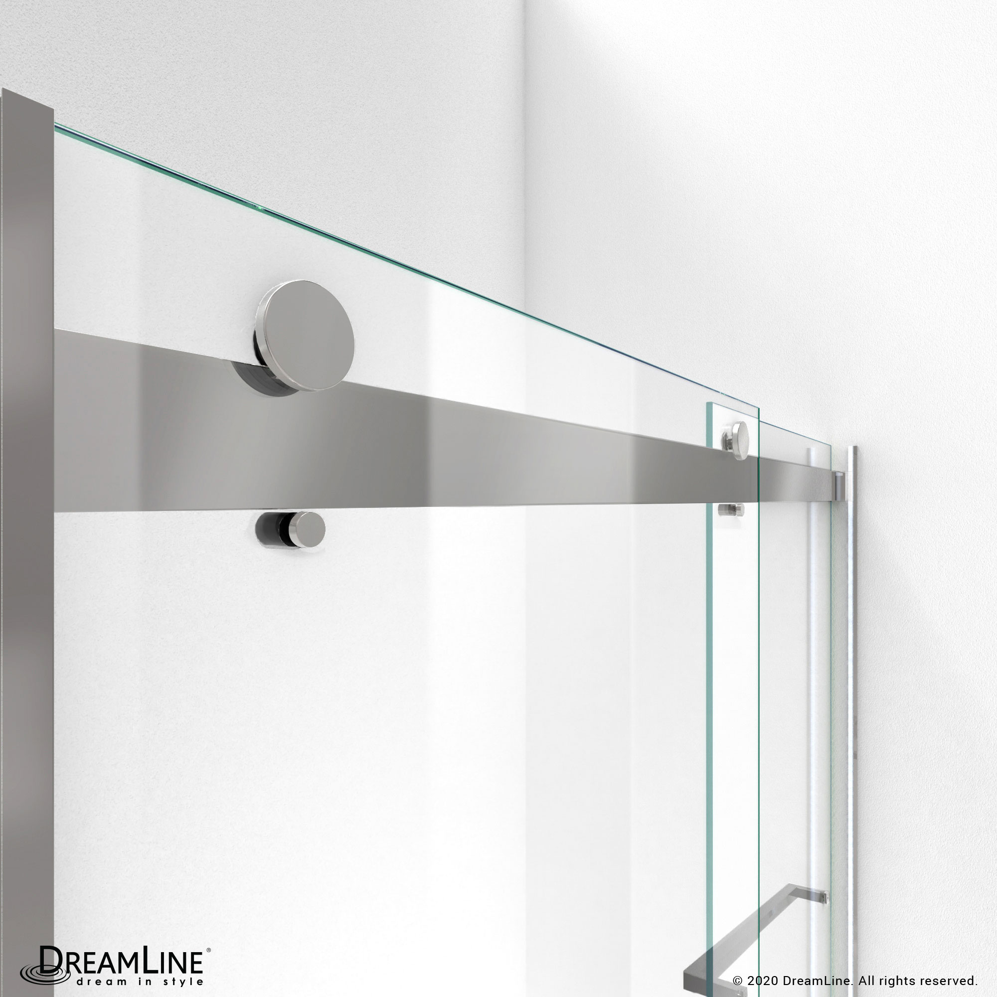 DreamLine Essence 56 - 60 inch W x 76 inch H Frameless Bypass