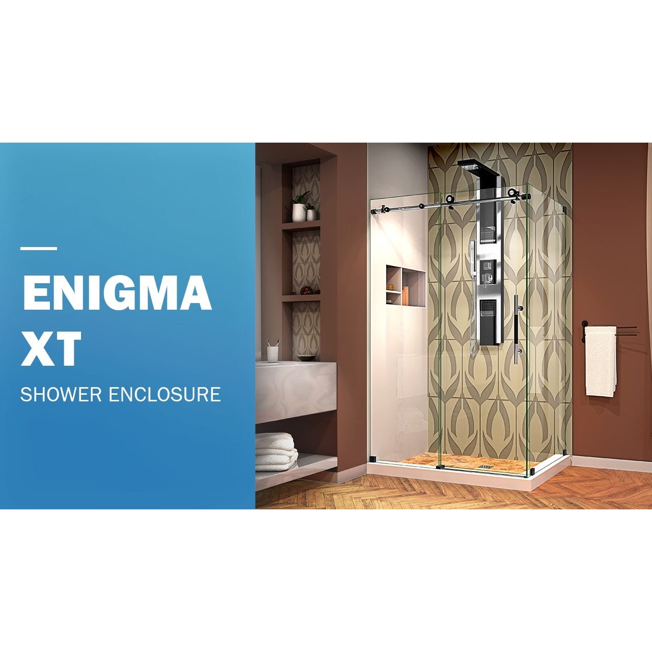 DreamLine Enigma-XT 34 1/2 inch D x 48 3/8 inch W x 76 inch H
