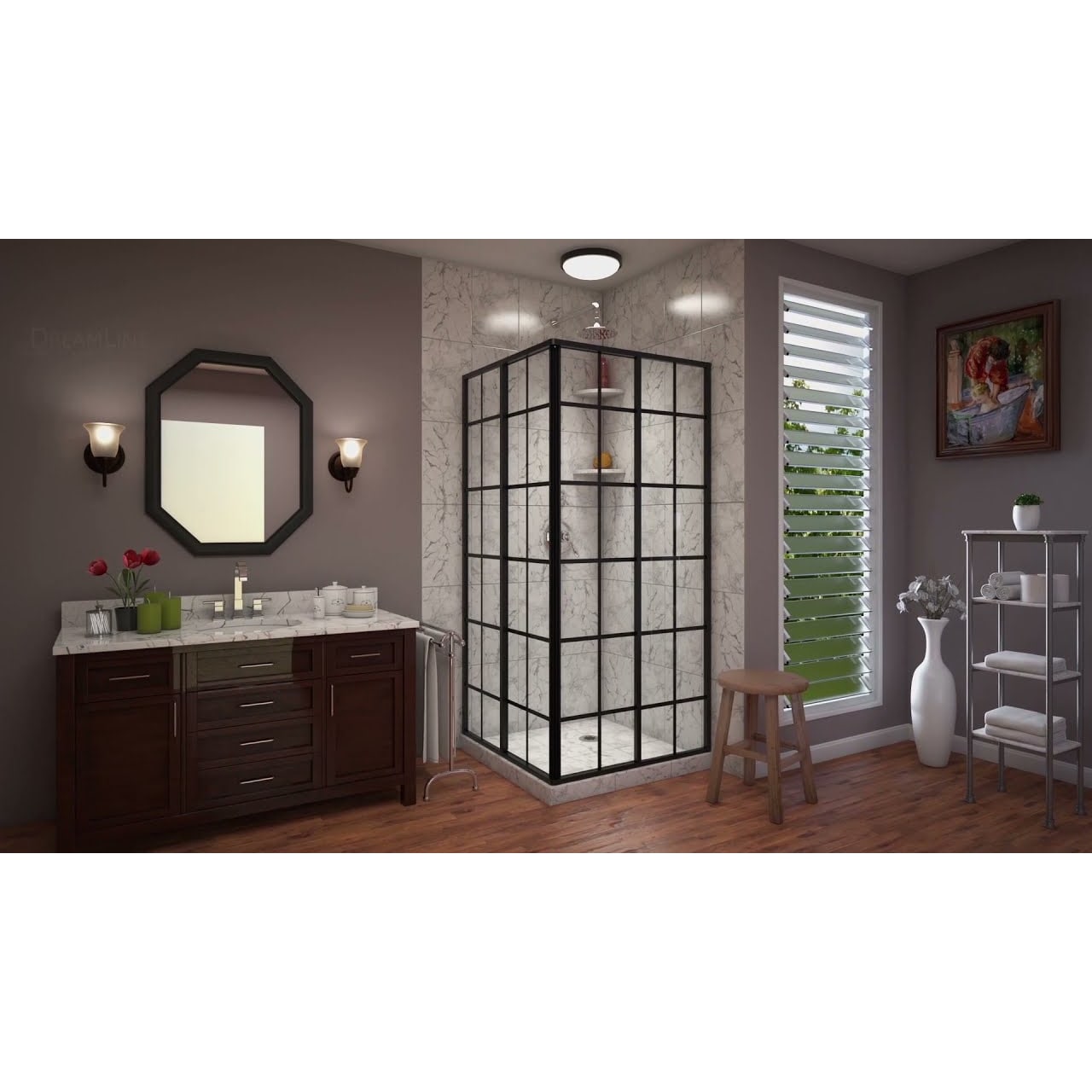 DreamLine French Corner 34 1/2 inch D x 34 1/2 inch W x 72 inch H ...