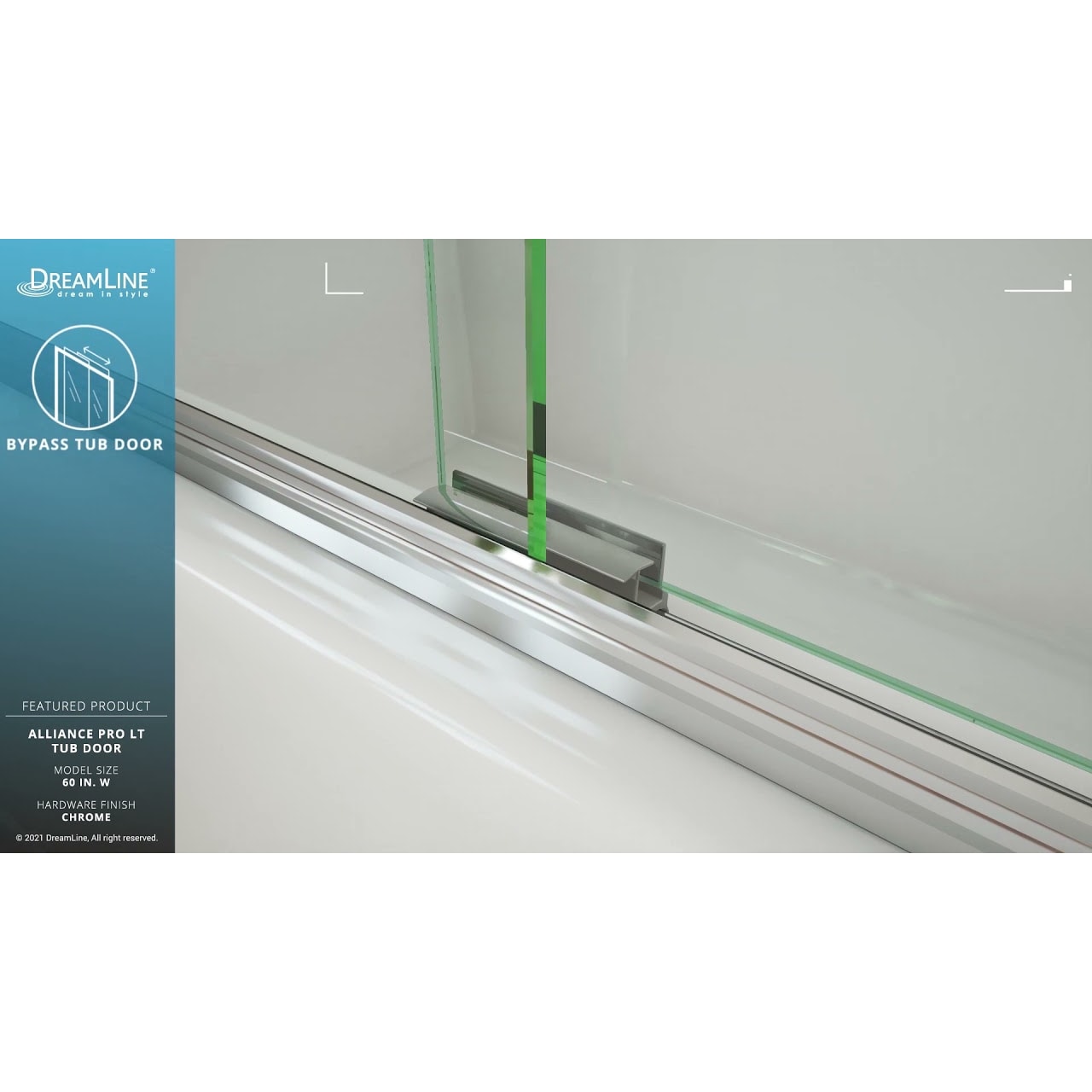 DreamLine Alliance Pro LT 56 - 60 inch W x 57 3/8 inch H Semi