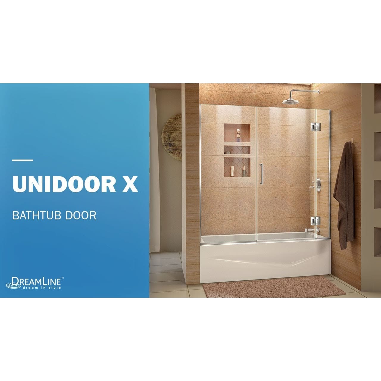 DreamLine Unidoor-X 58 - 58 1/2 inch W x 58 inch H Frameless
