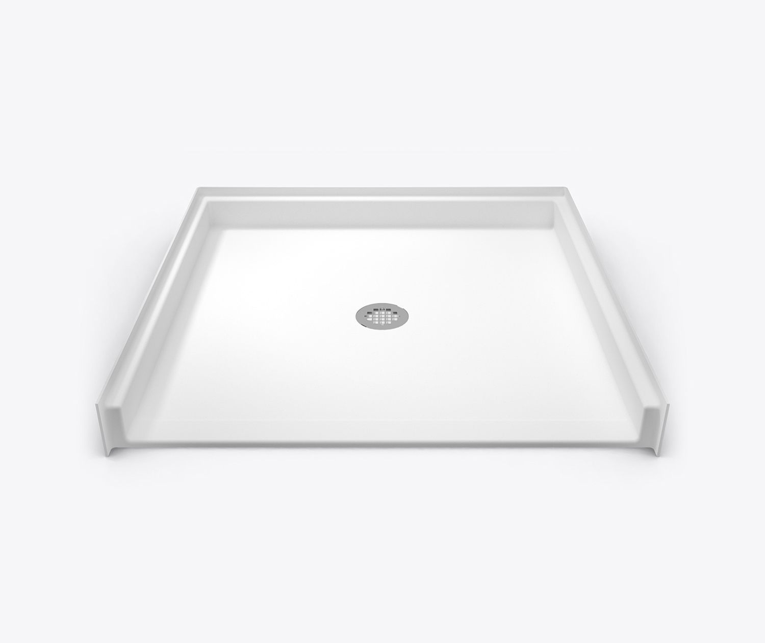 XSB 3838 BF .875 AcrylX Alcove Shower Base with Center Drain in