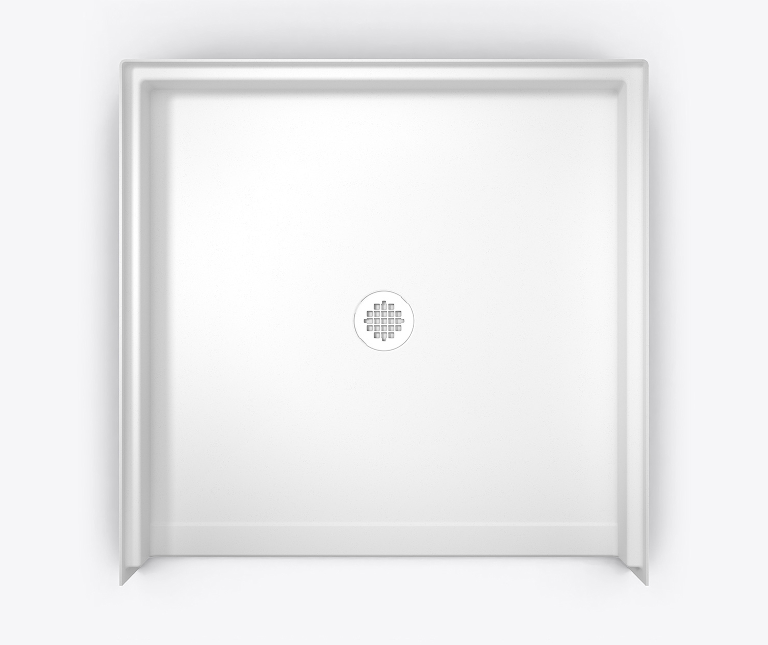 XSB 3838 BF .875 AcrylX Alcove Shower Base with Center Drain in