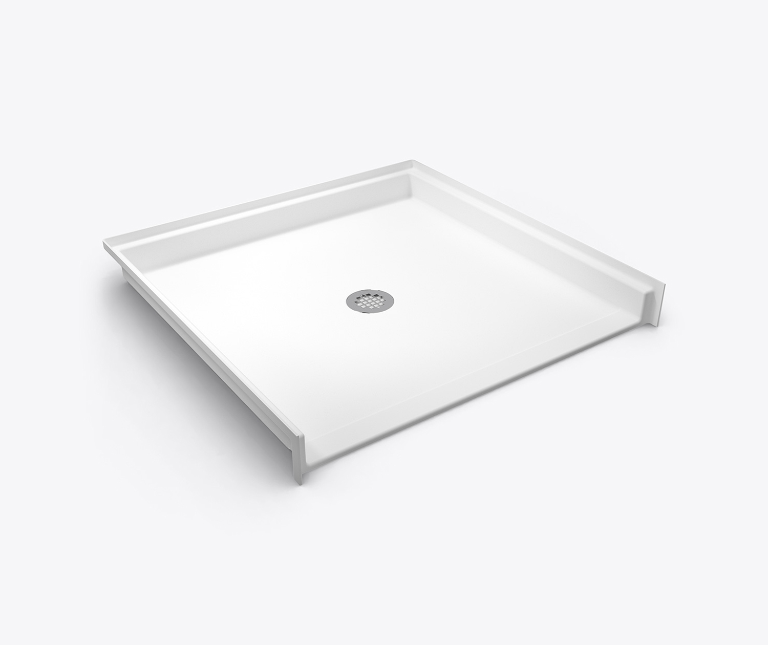 XSB 3838 BF .875 AcrylX Alcove Shower Base with Center Drain in