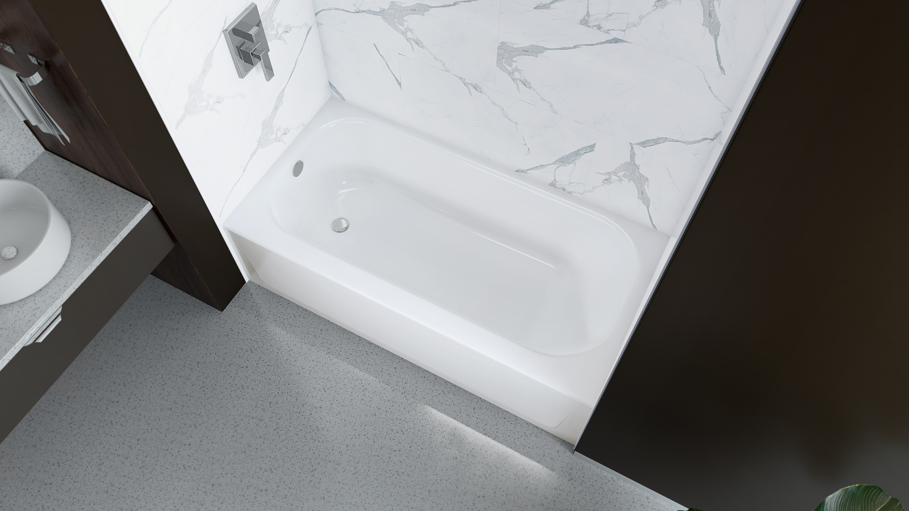 MauiCast 6030 Porcelain Enamel Alcove Bathtub