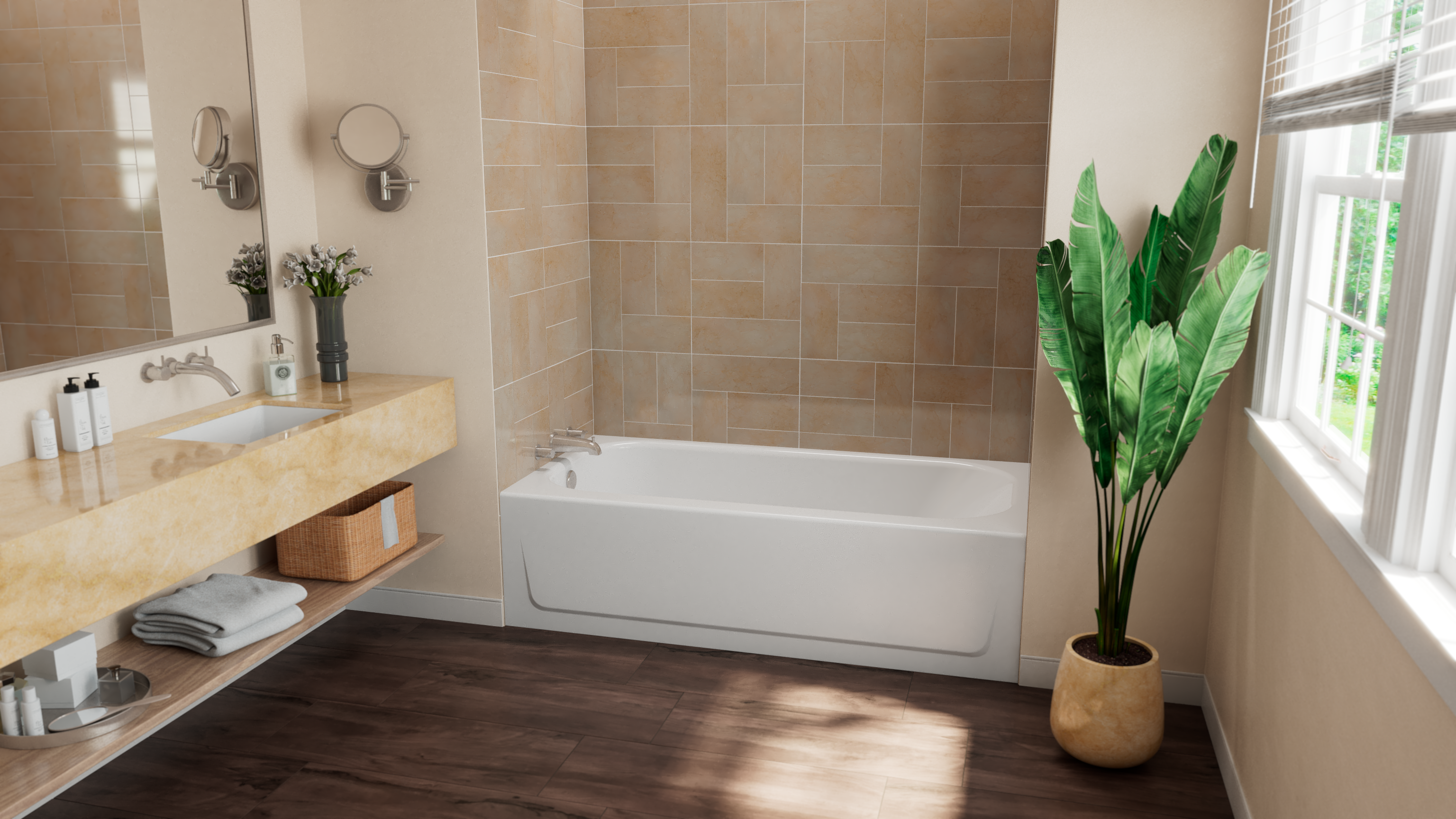 MauiCast 6030 Porcelain Enamel Alcove Bathtub