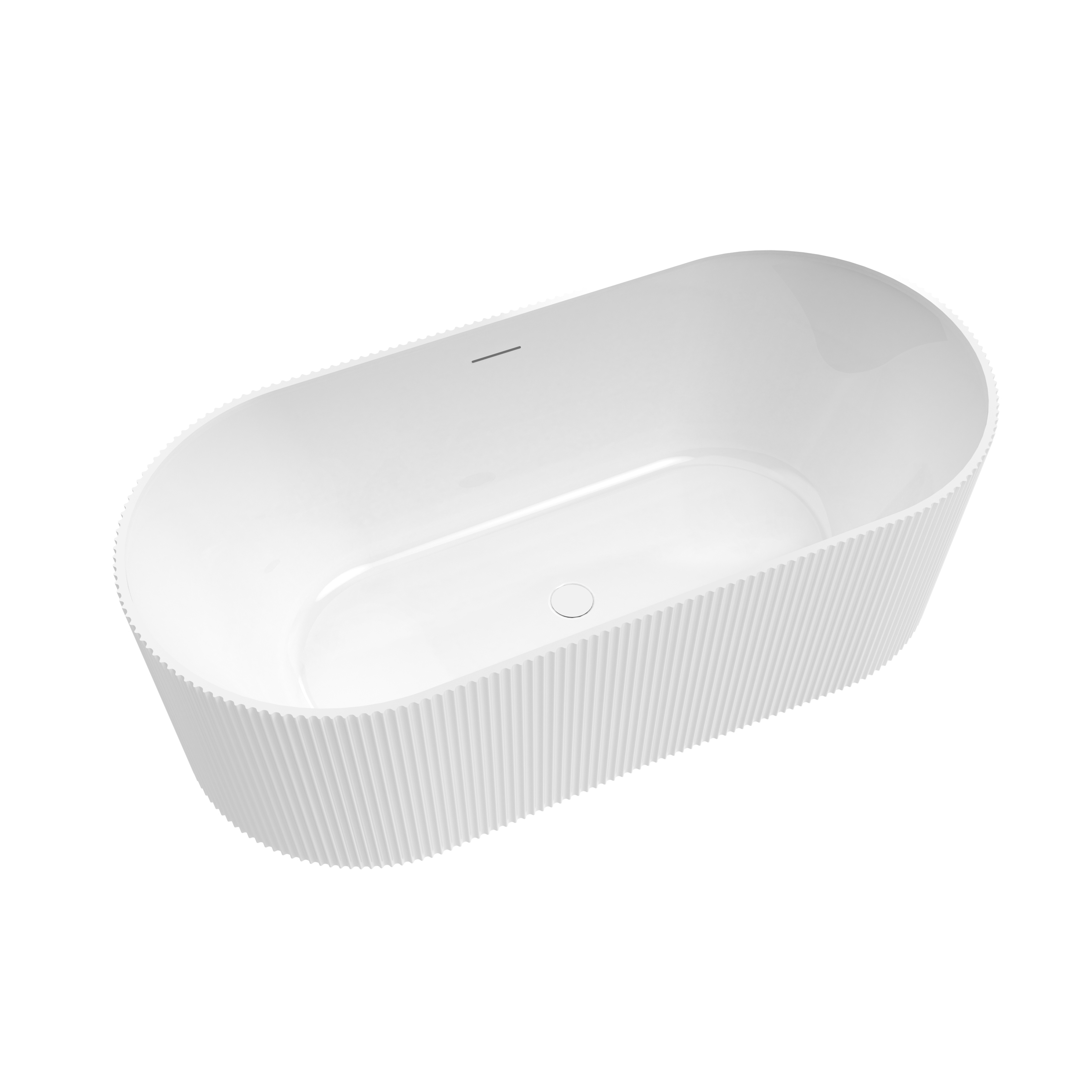 Tori 6732 Acrylic Freestanding Center Drain Bathtub in White
