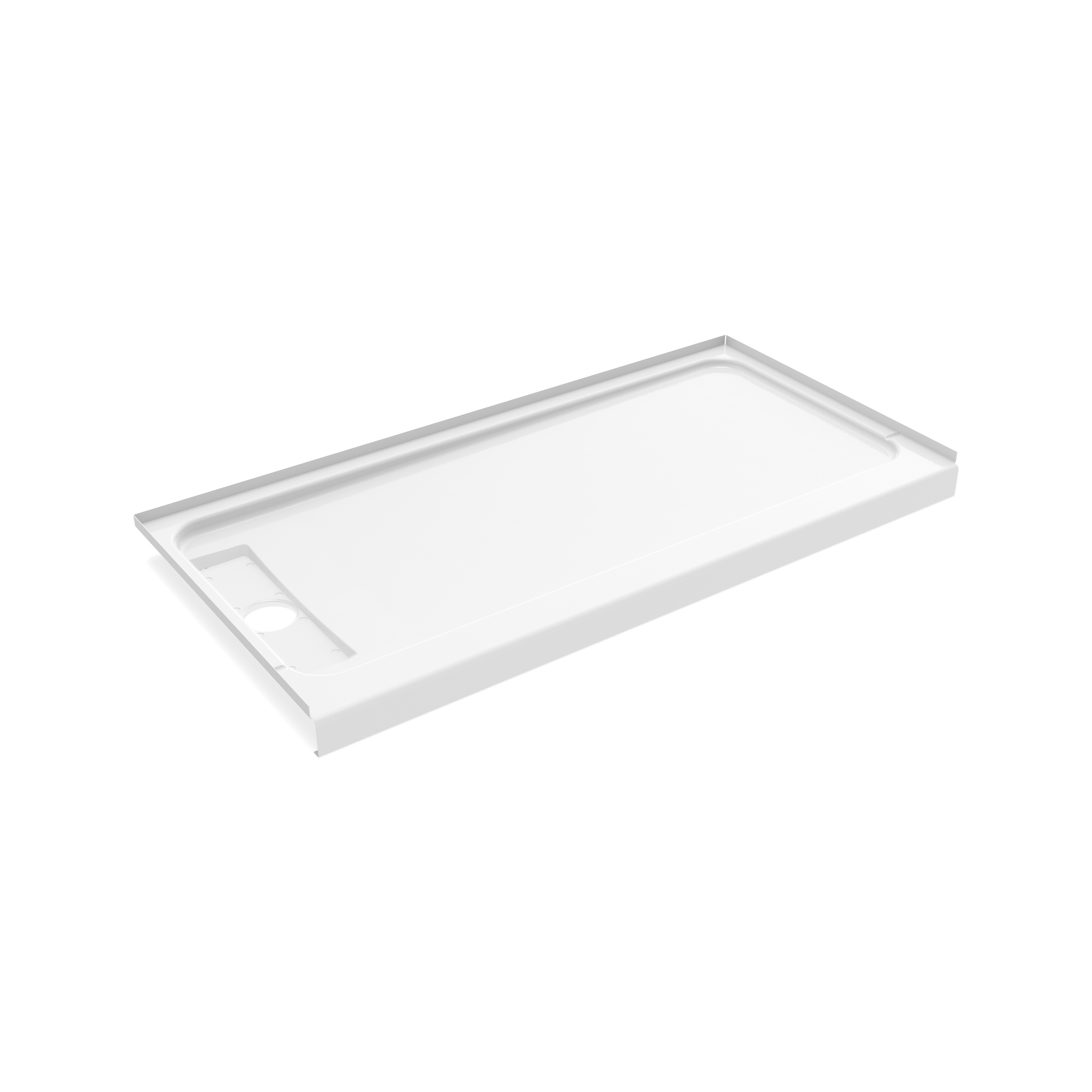 Americast 60 x 34 x 3  Alcove Shower Base - Matte Black Trench Drain 4 1/2" in. from Wet Wall