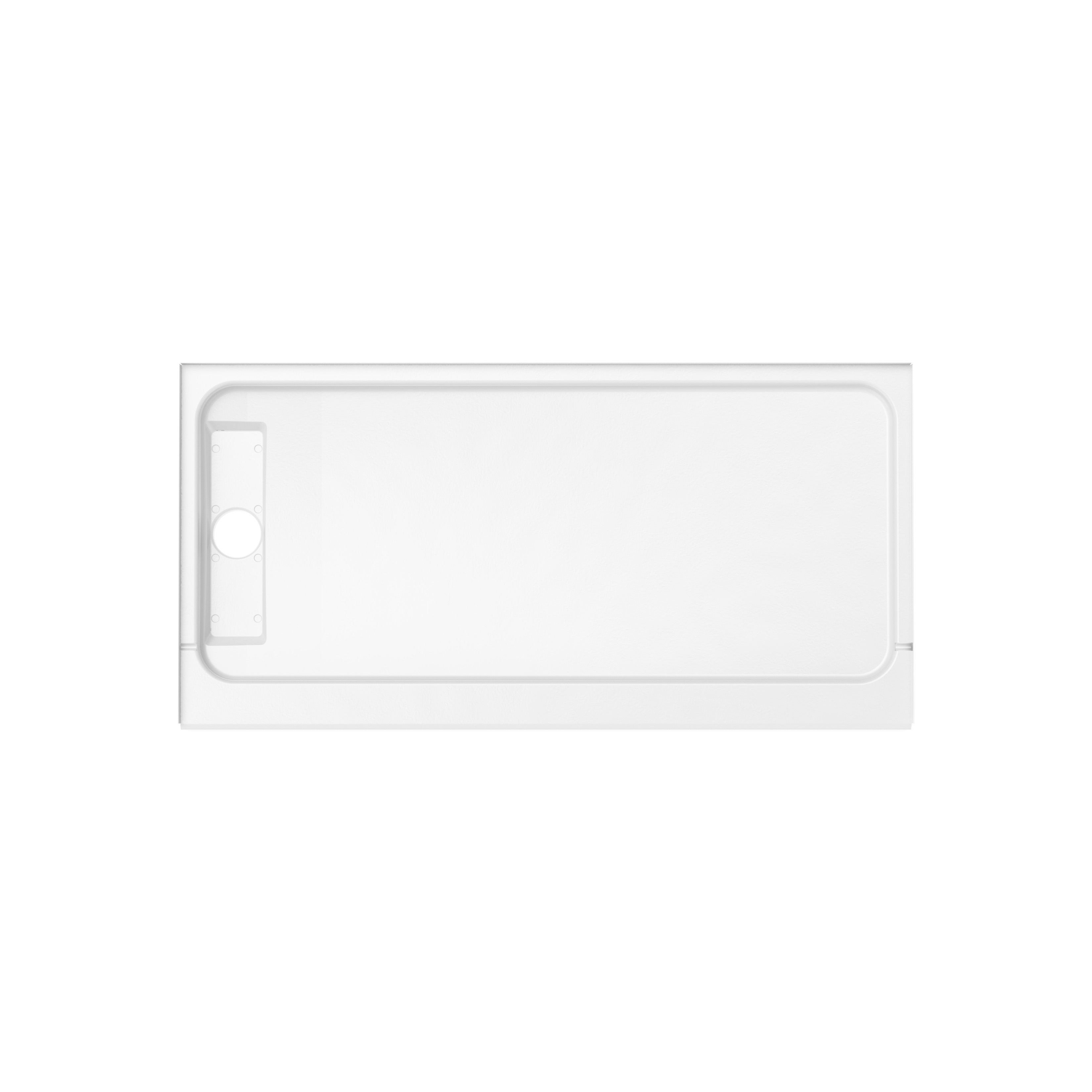 Americast 60 x 34 x 3  Alcove Shower Base - Matte Black Trench Drain 4 1/2" in. from Wet Wall