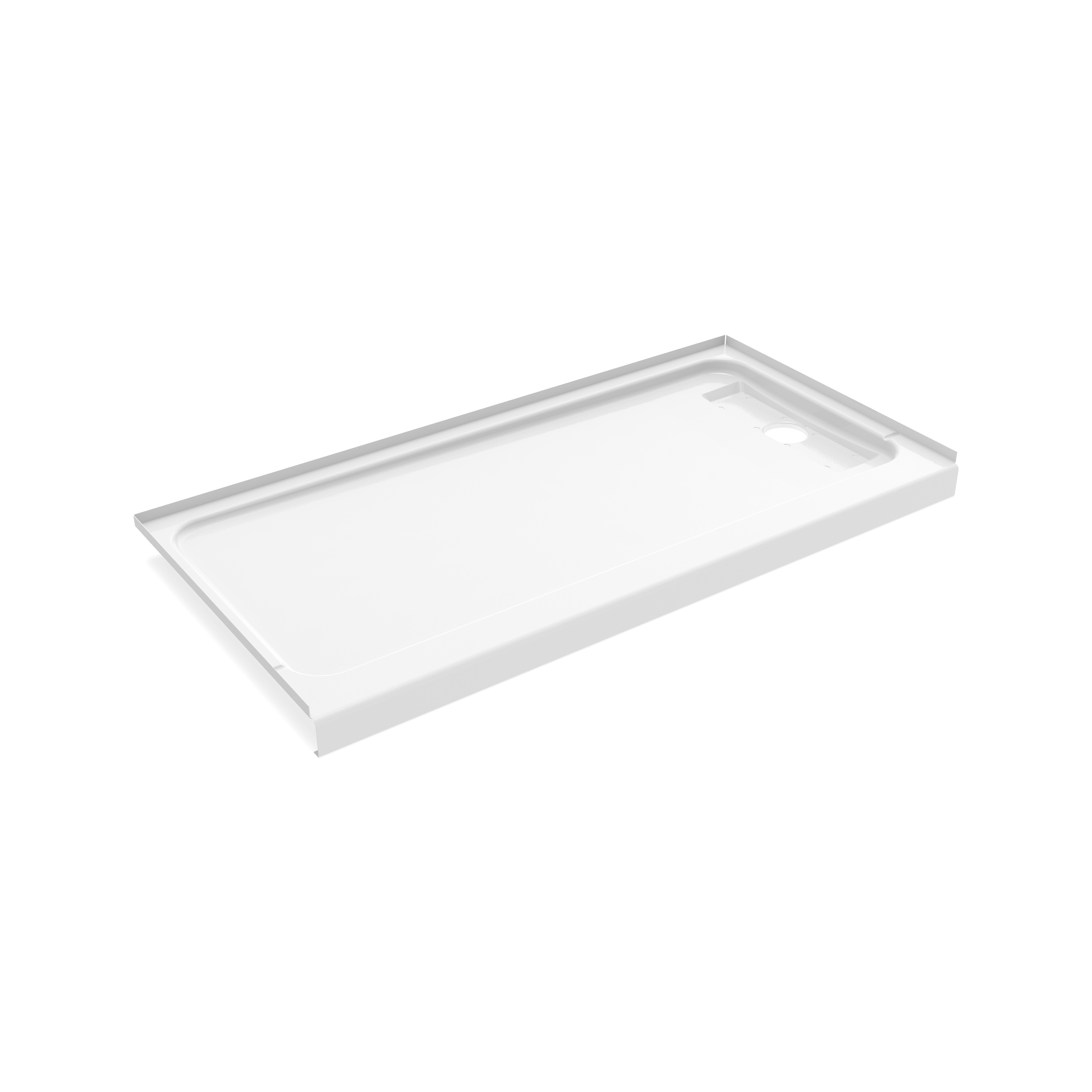 Americast 60 x 34 x 3  Alcove Shower Base - Matte Black Trench Drain 4 1/2" in. from Wet Wall