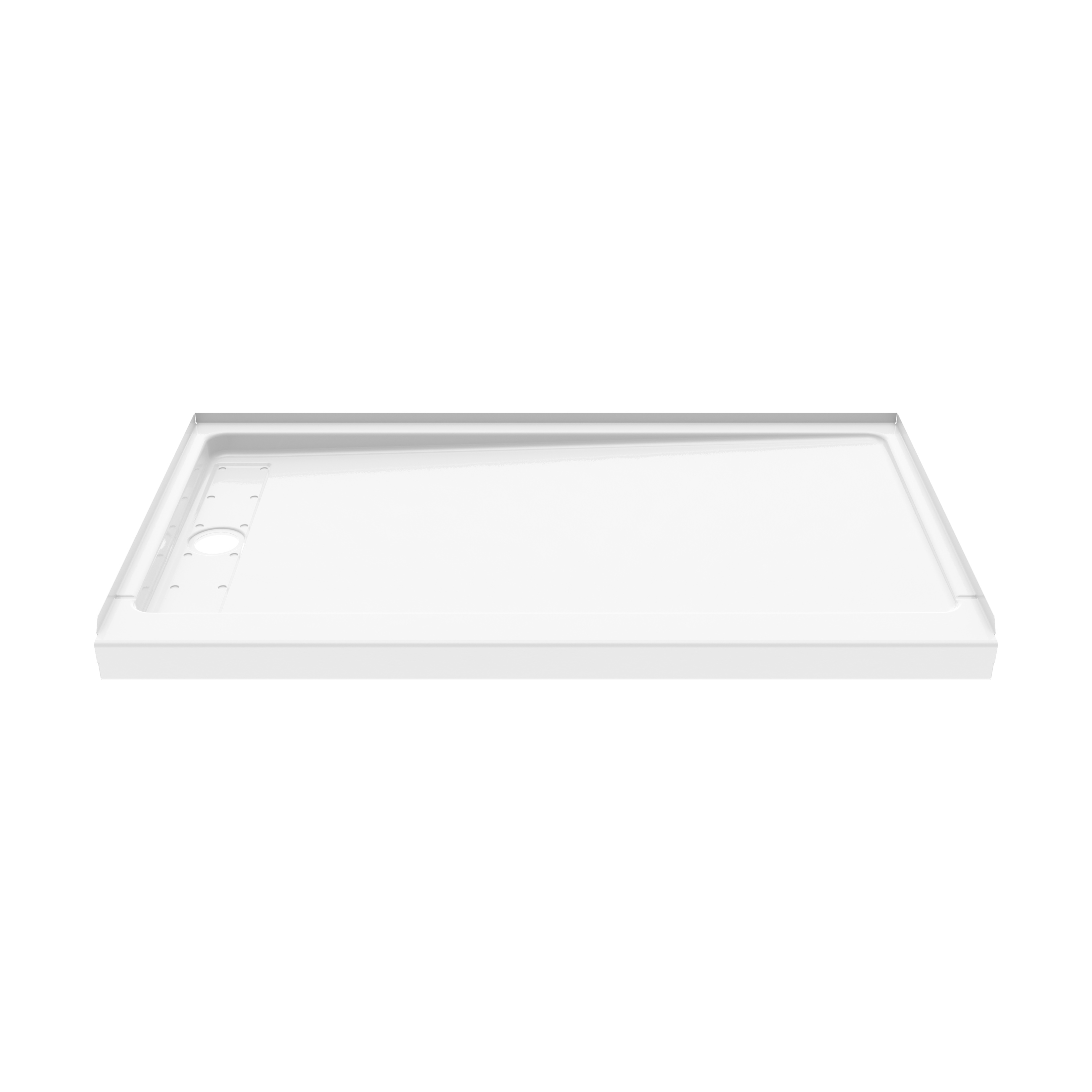 Americast 60 x 36 x 3  Alcove Shower Base - Chrome Trench Drain 4 1/2" in. from Wet Wall