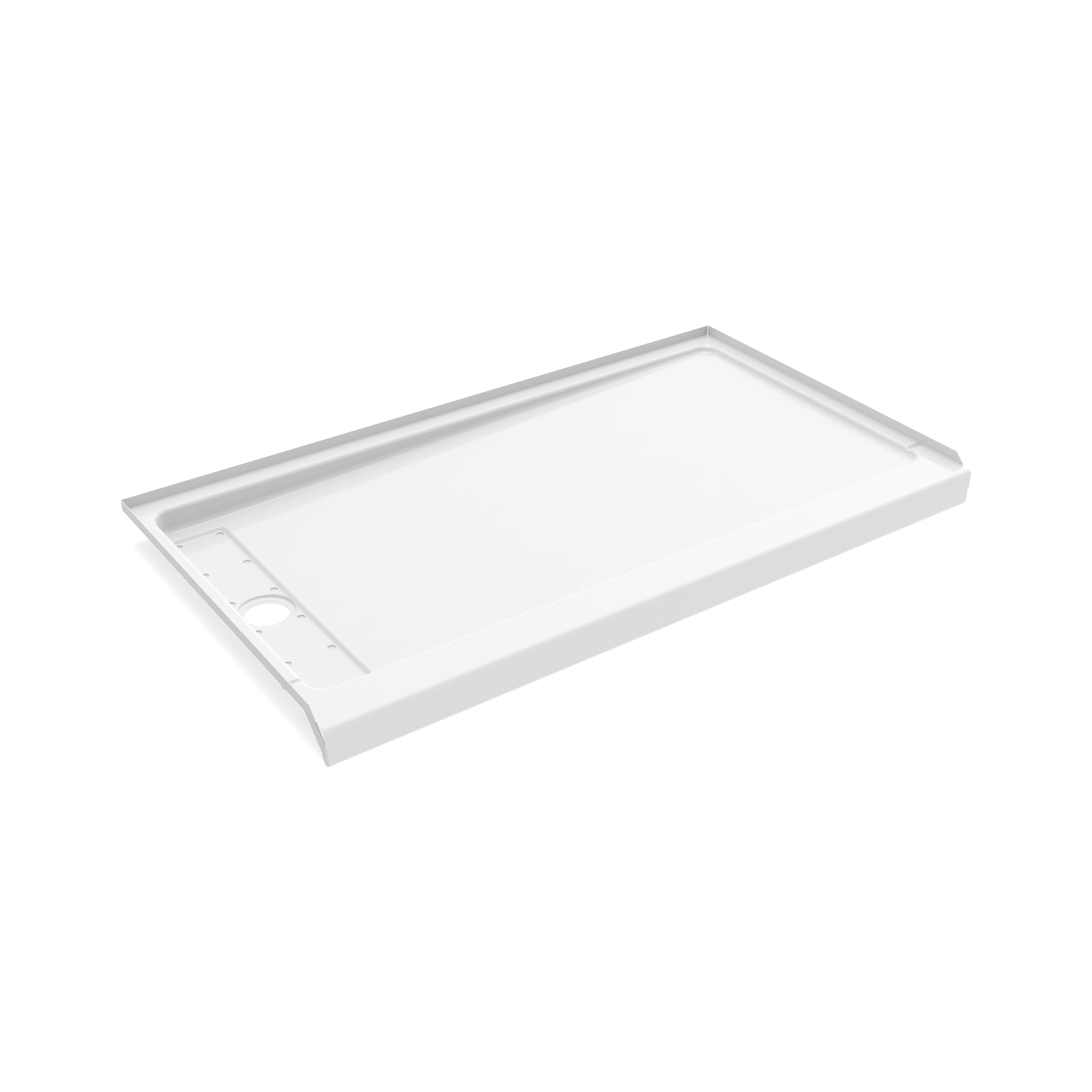 Americast 60 x 36 x 3  Alcove Shower Base - Matte Black Trench Drain 4 1/2" in. from Wet Wall