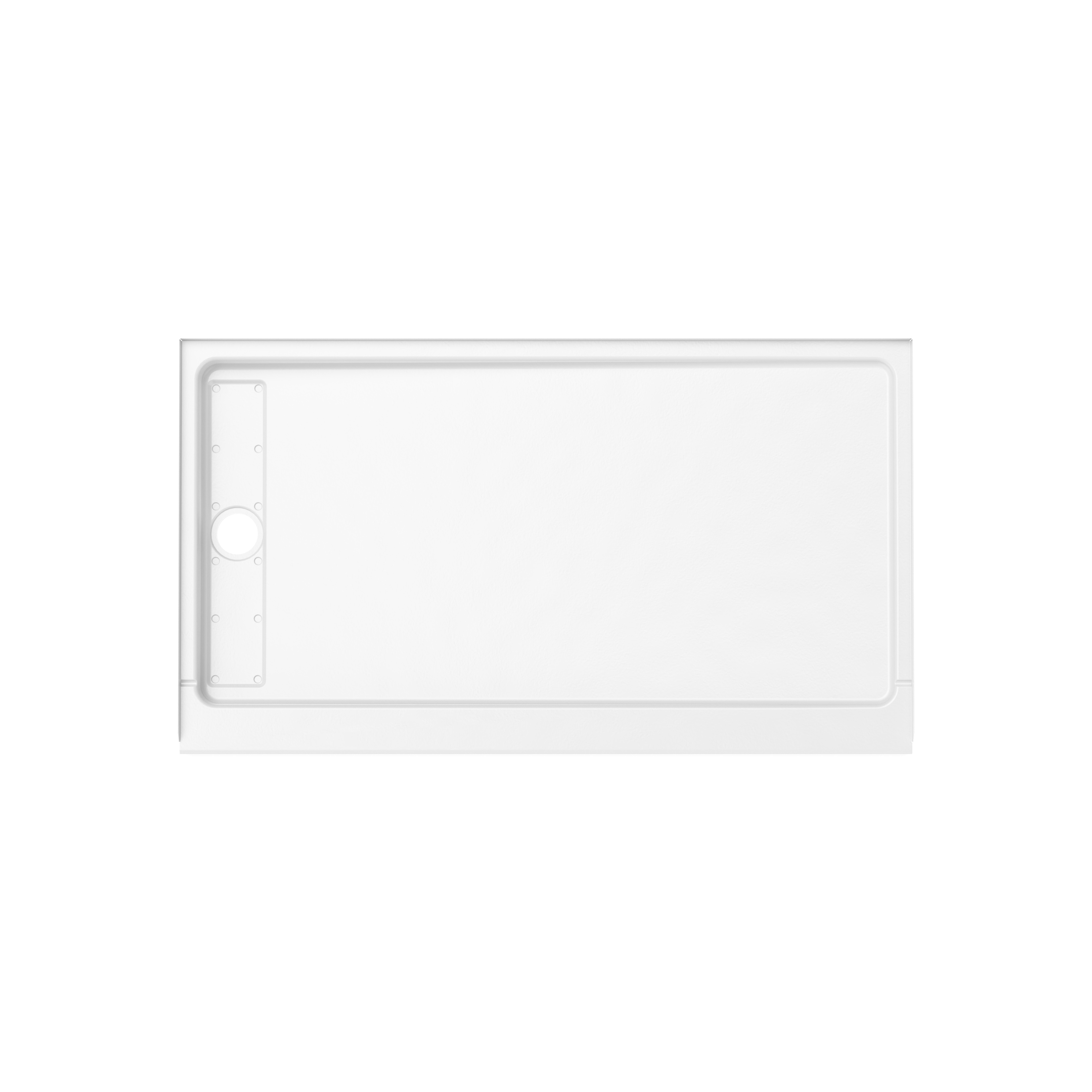 Americast 60 x 36 x 3  Alcove Shower Base - Matte Black Trench Drain 4 1/2" in. from Wet Wall