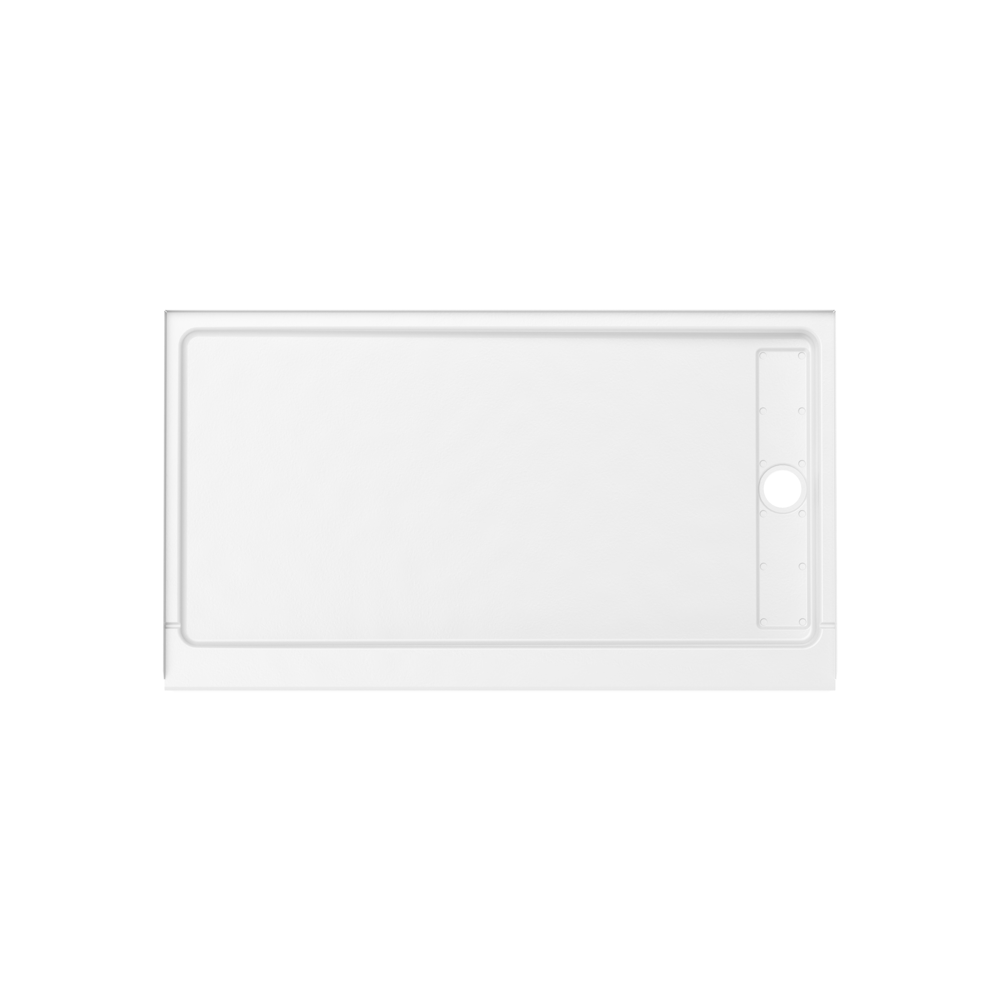 Americast 60 x 36 x 3  Alcove Shower Base - Matte Black Trench Drain 4 1/2" in. from Wet Wall