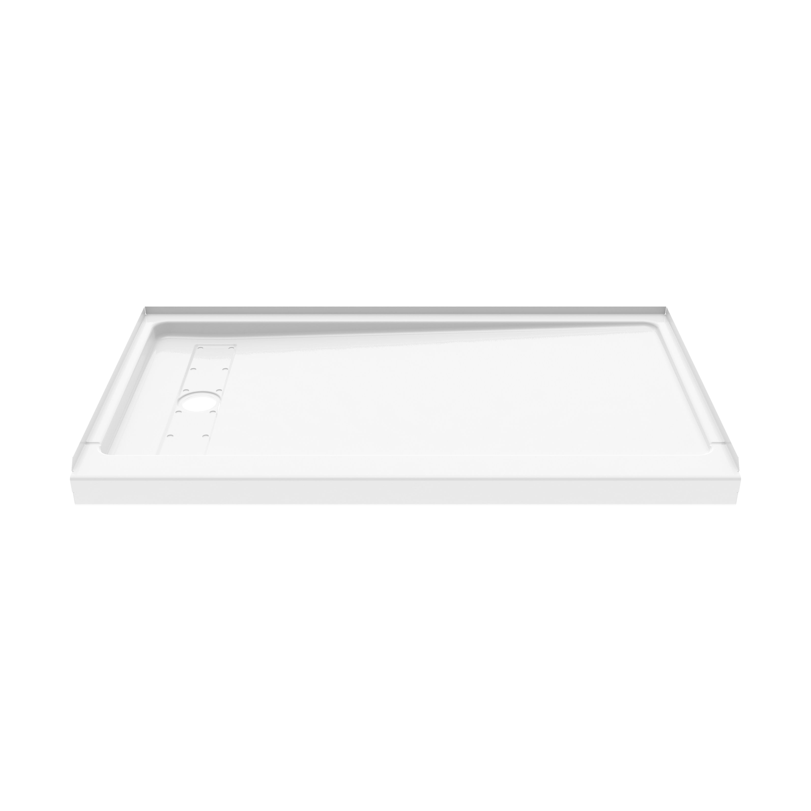 ShowerCast 60 x 36 x 3 Porcelain Enamel Alcove Shower Base - Trench Drain 8 1/2" in. from Wet Wall
