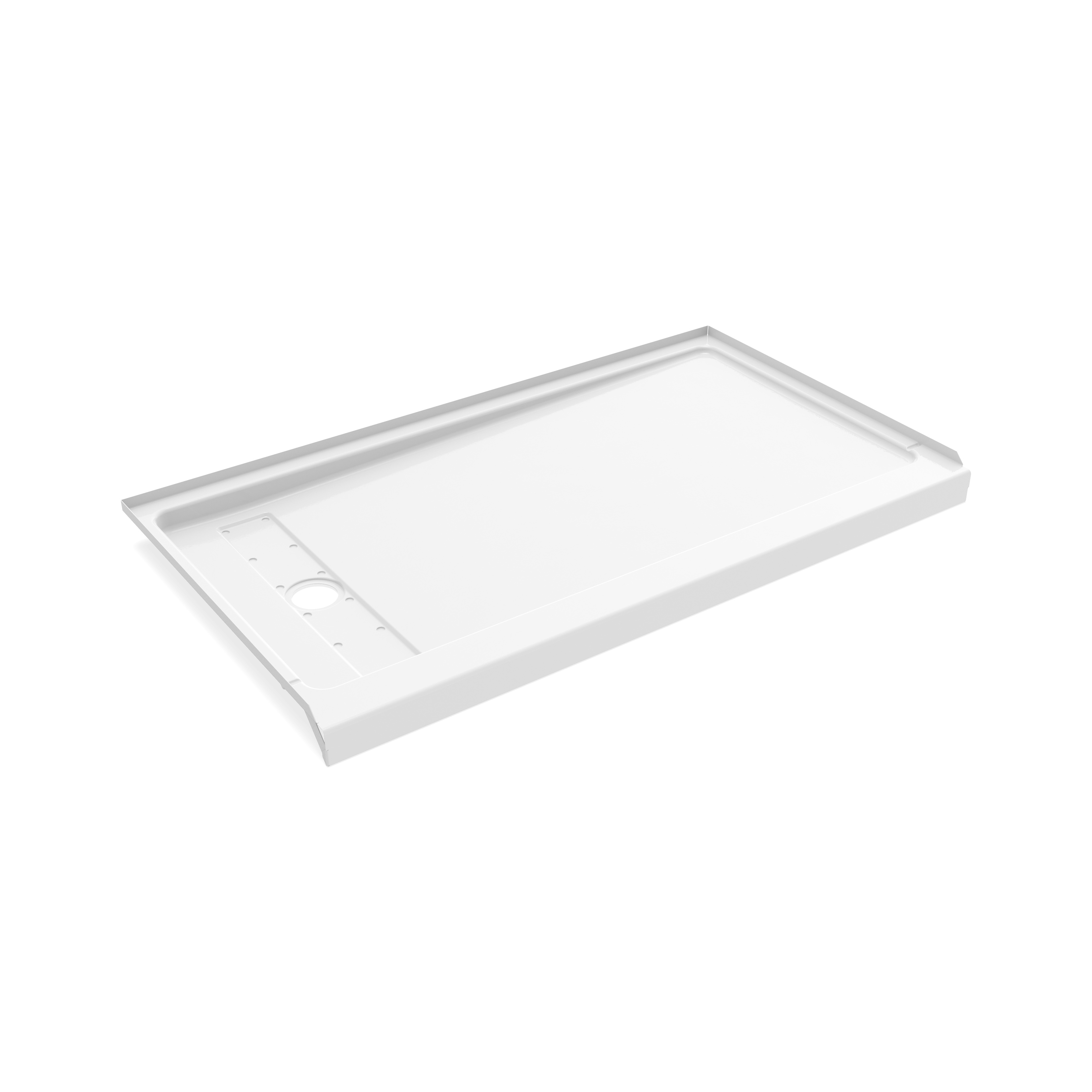 ShowerCast 60 x 36 x 3 Porcelain Enamel Alcove Shower Base - Trench Drain 8 1/2" in. from Wet Wall