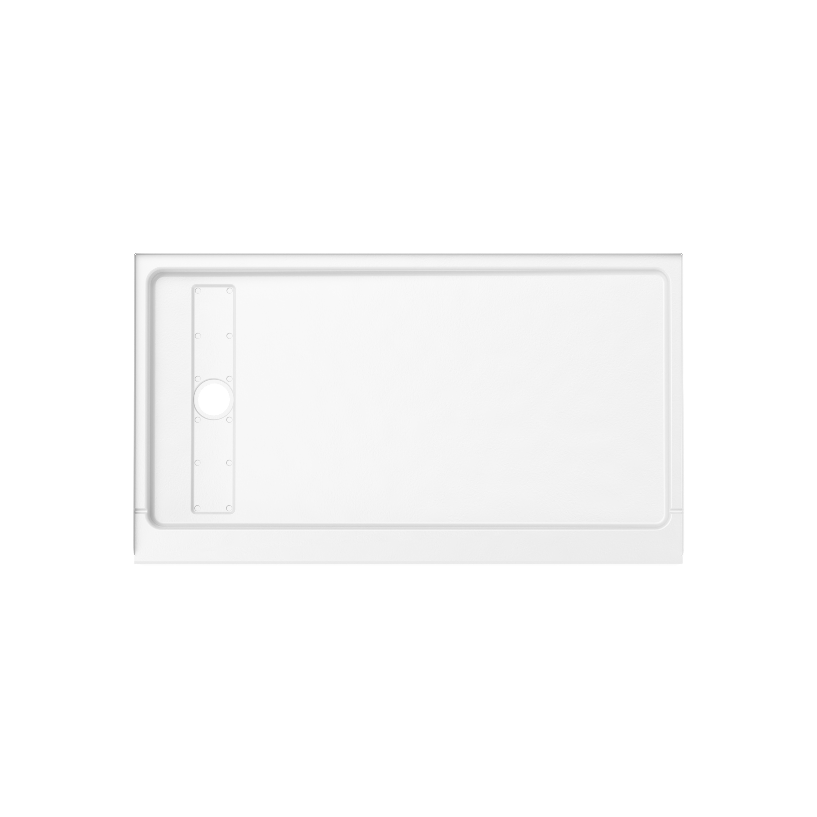 ShowerCast 60 x 36 x 3 Porcelain Enamel Alcove Shower Base - Trench Drain 8 1/2" in. from Wet Wall