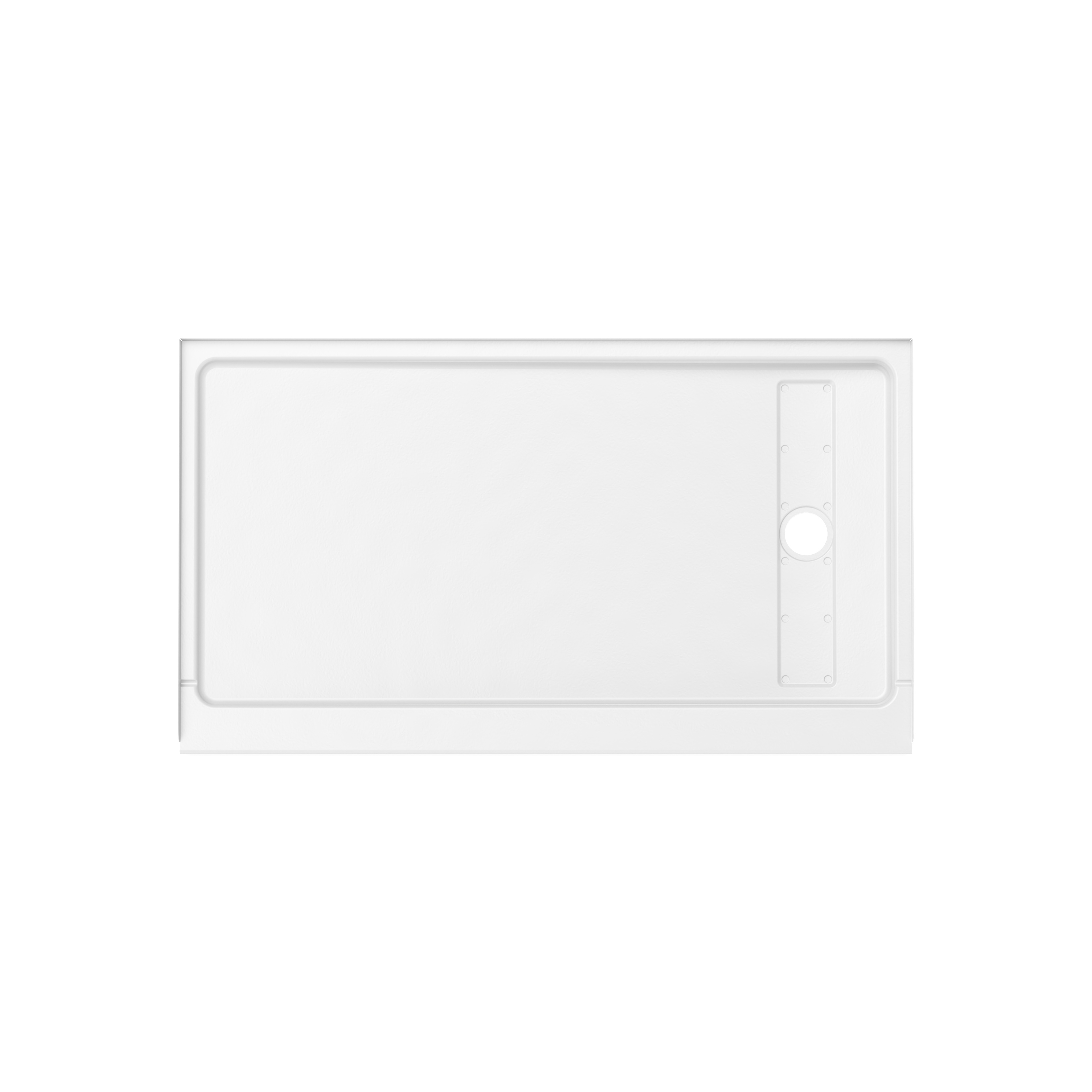 ShowerCast 60 x 36 x 3 Porcelain Enamel Alcove Shower Base - Trench Drain 8 1/2" in. from Wet Wall
