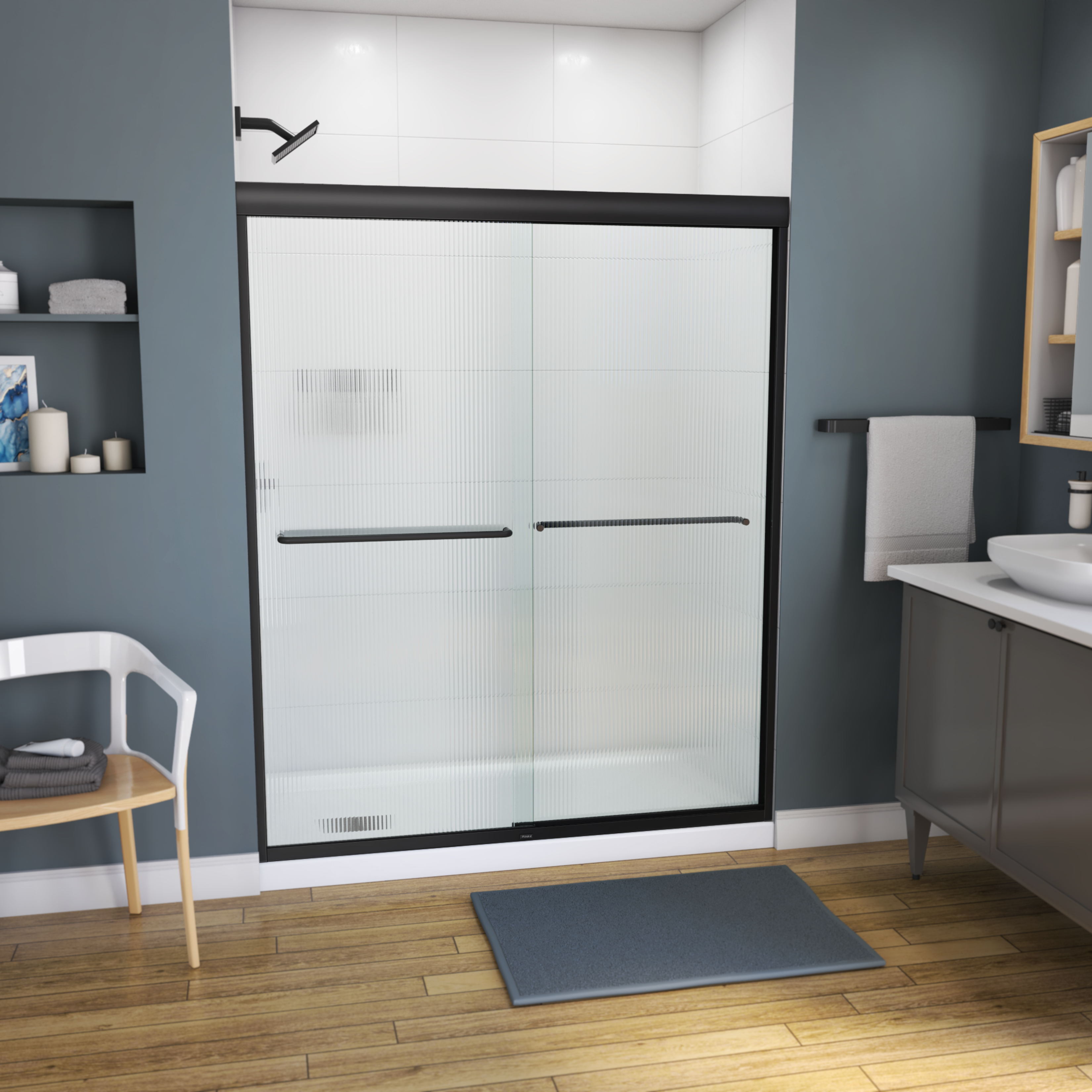 MAAX-KAMELEON-59W-SHOWER-DOOR-RS739-FLUTED-MB-SQUARE