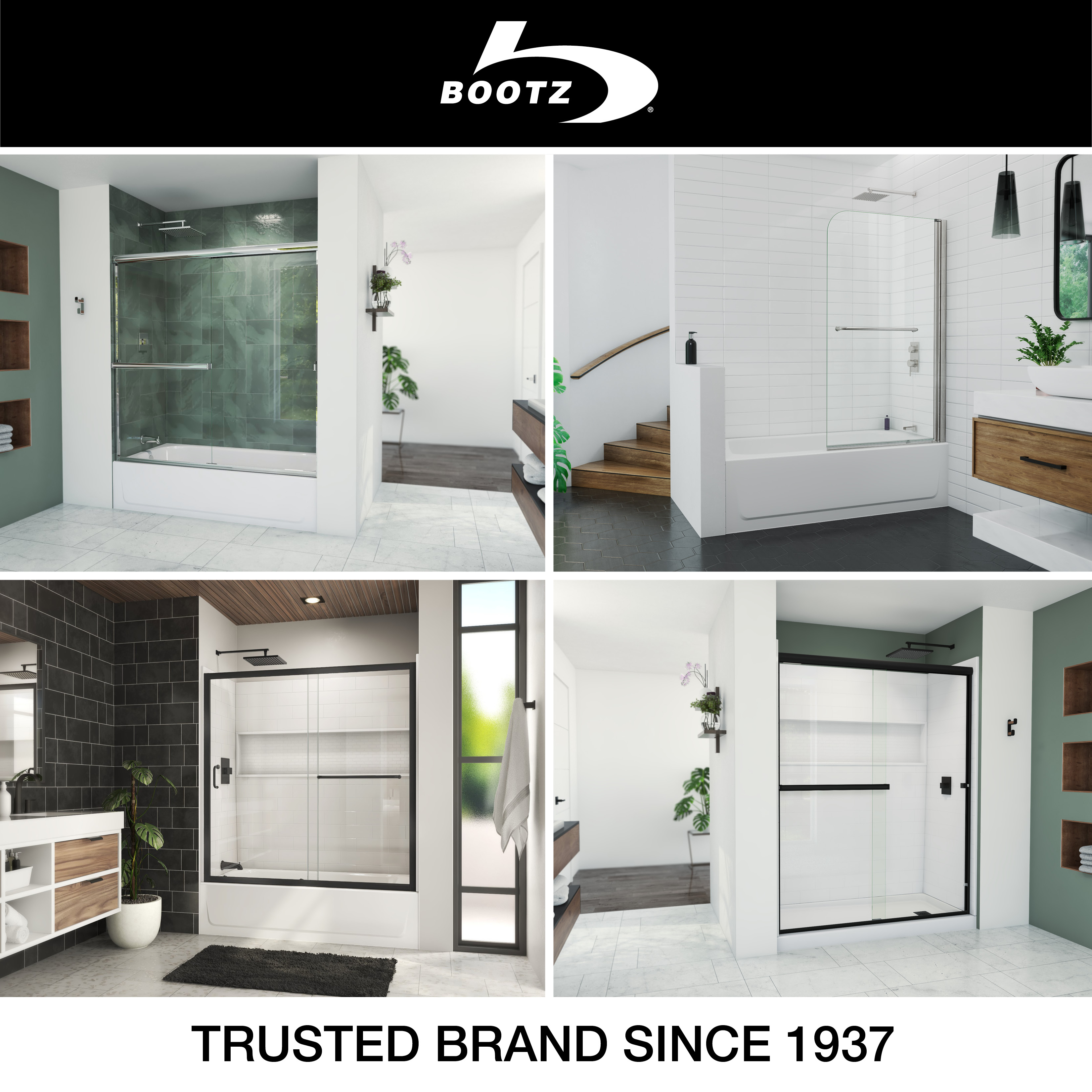 Mahalo 56 - 60 inch W x 58 inch H Semi-Frameless Sliding Tub Door
