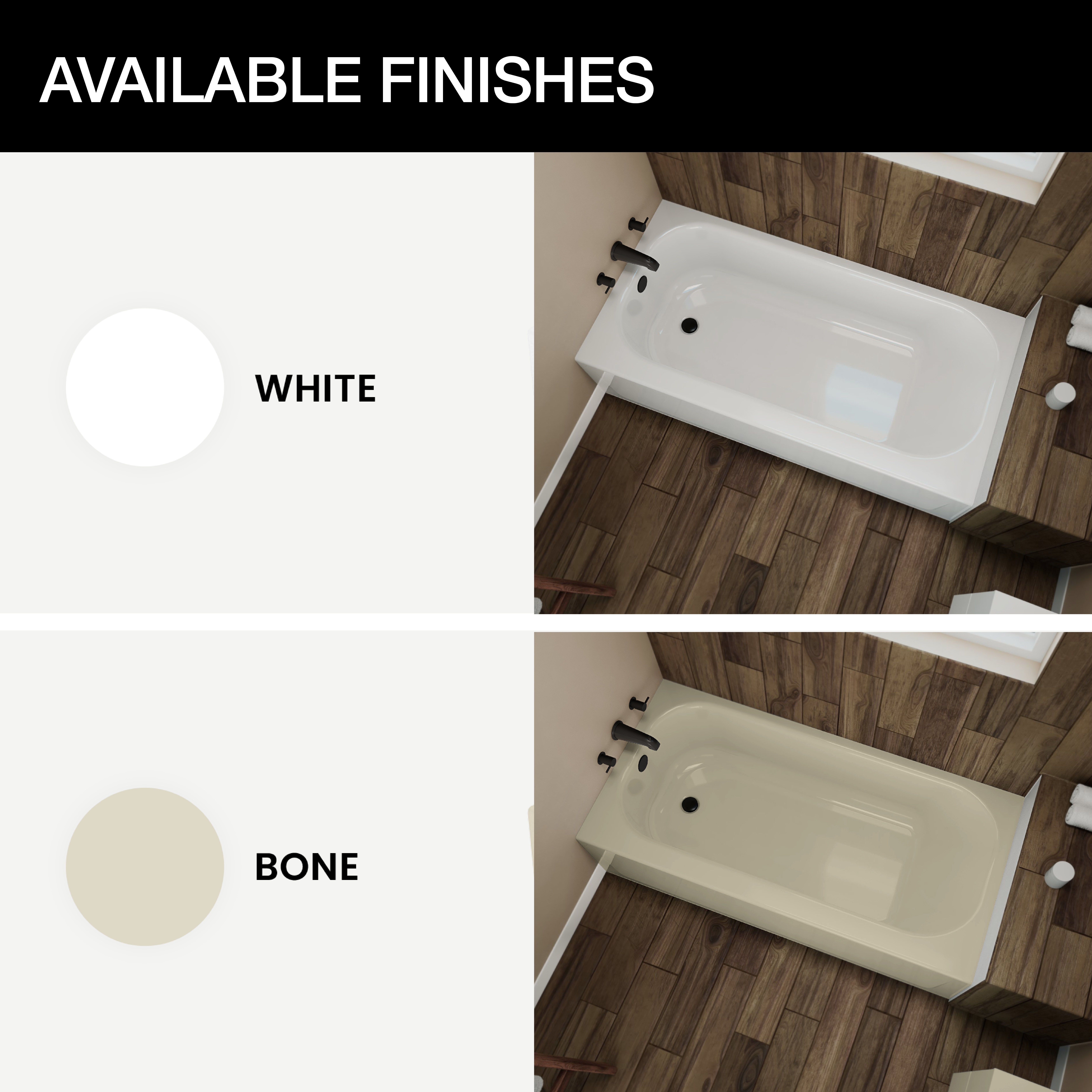 BootzCast 6030 Porcelain Enamel Alcove Bathtub
