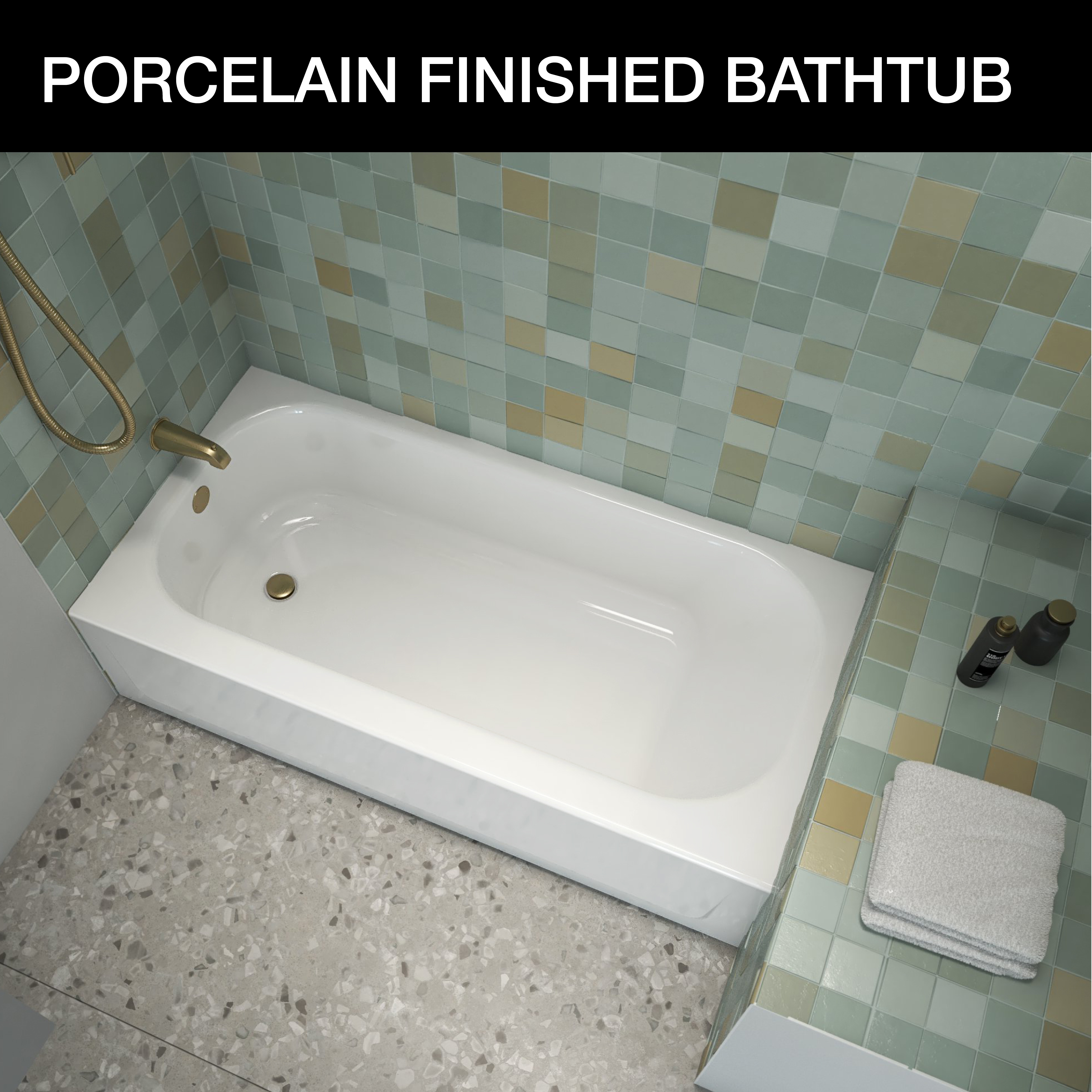 BootzCast 6030 Porcelain Enamel Alcove Bathtub