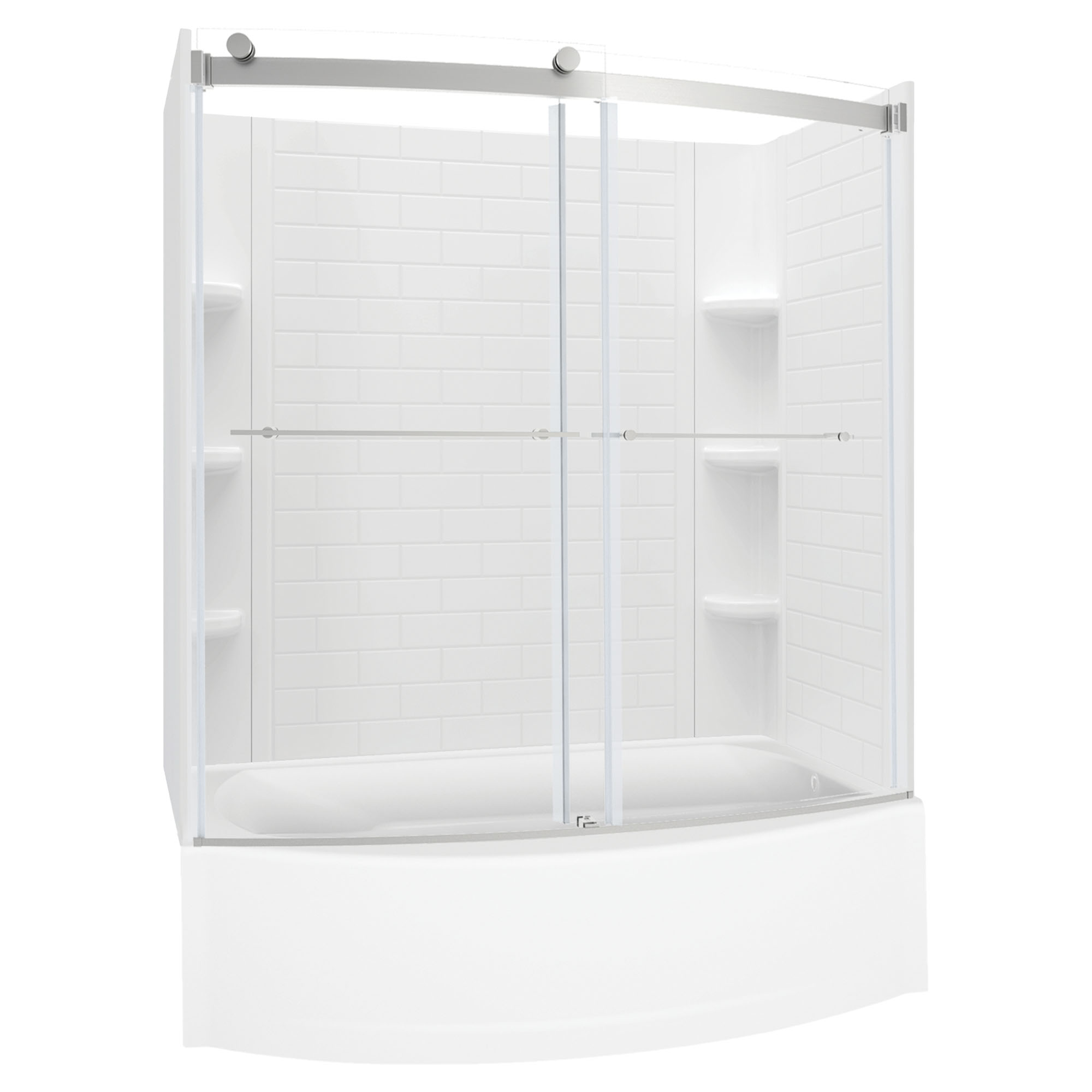 Elevate 60 In. x 60 In. Curved Barn-Style Tub Door