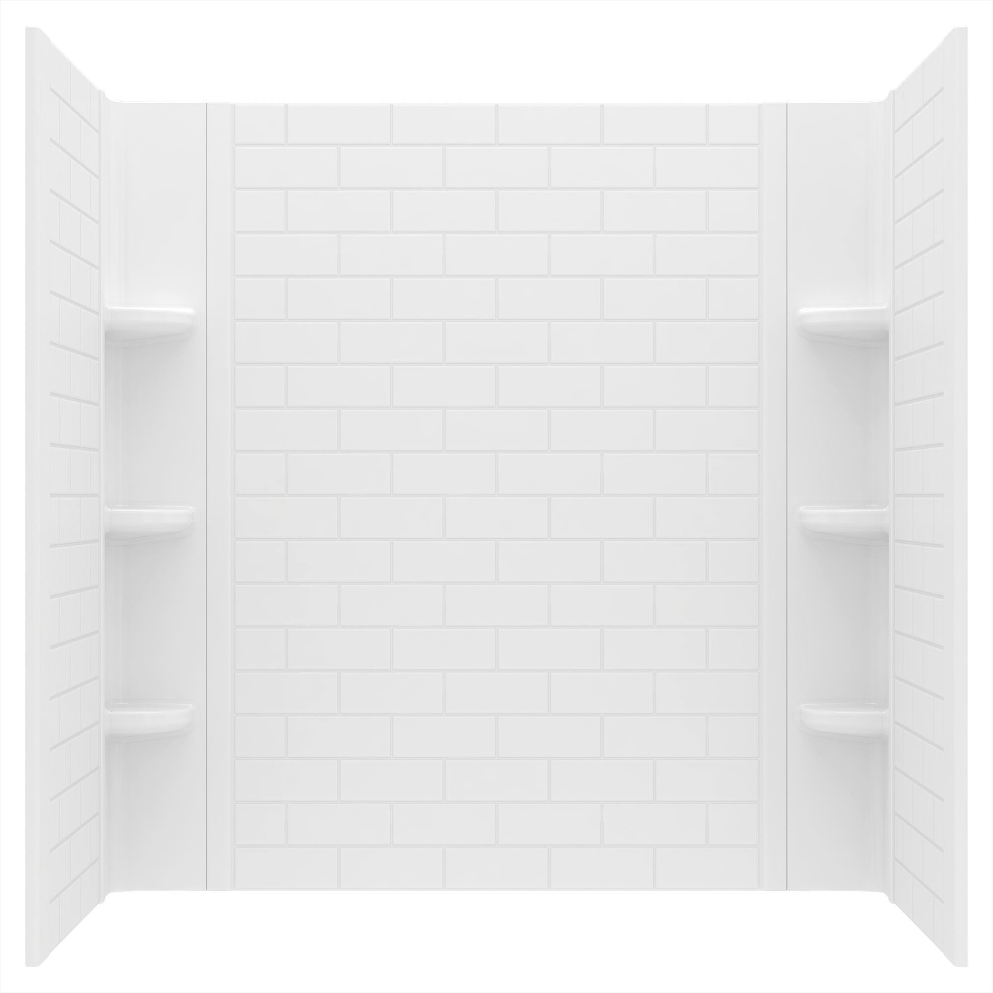 Elevate 60X60-Inch Subway Pattern 3-Piece Tub Surround