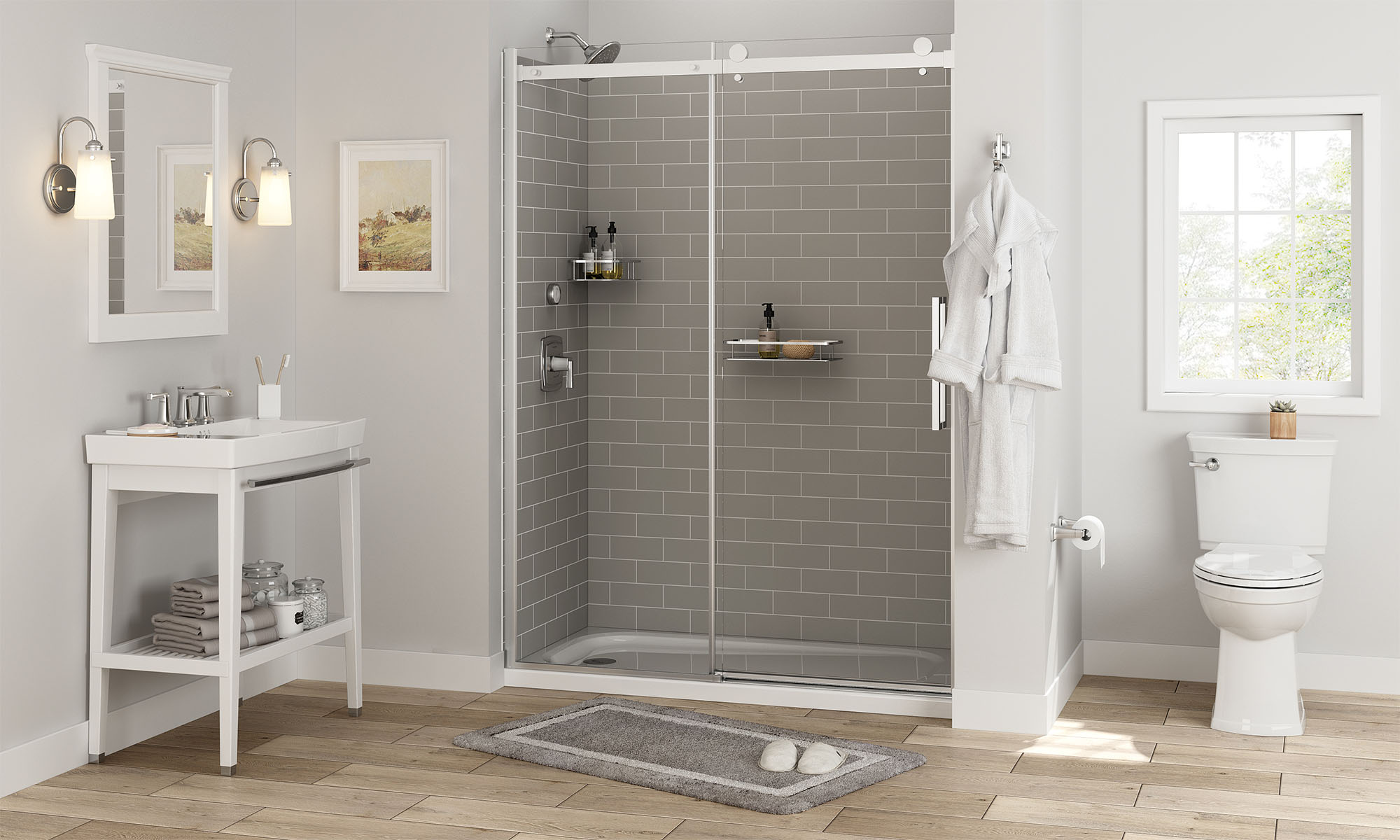 Passage 60 x 32 x 72-Inch Subway Shower Wall Set