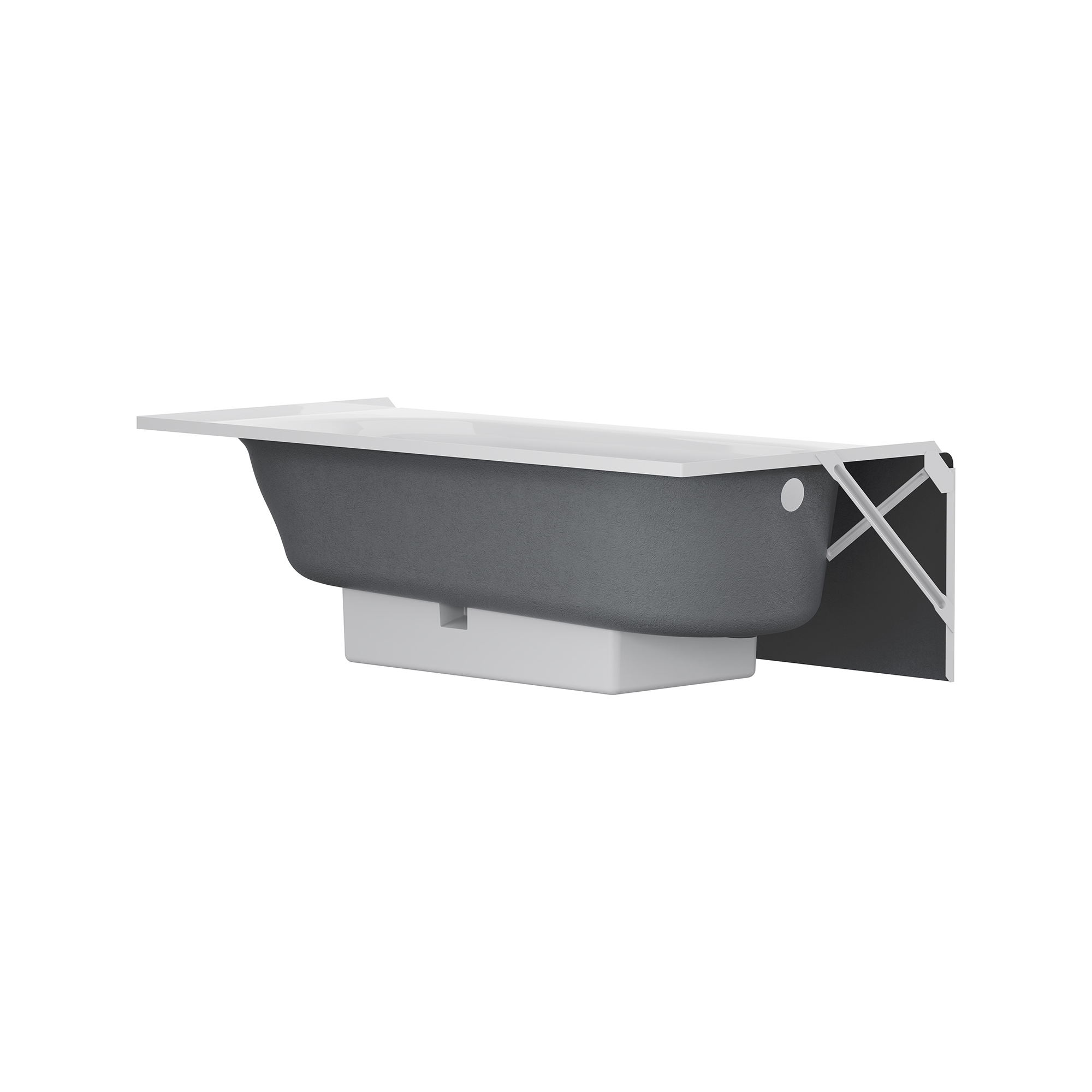 Princeton® PRO Steel 60 x 30-inch Above Floor Rough Integral Apron Bathtub with Left-Hand Outlet