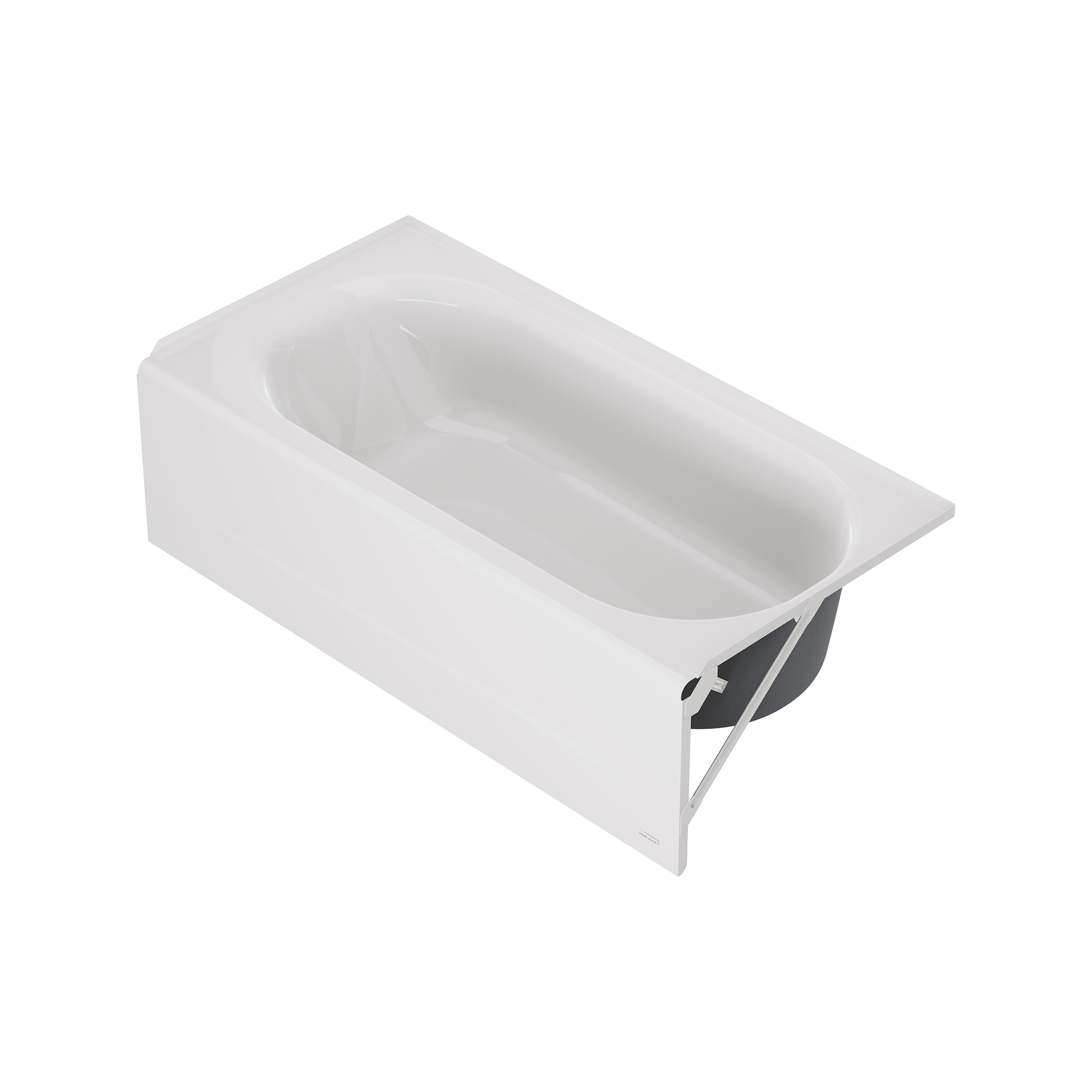 Princeton® PRO Steel 60 x 30-inch Above Floor Rough Integral Apron Bathtub with Right-Hand Outlet