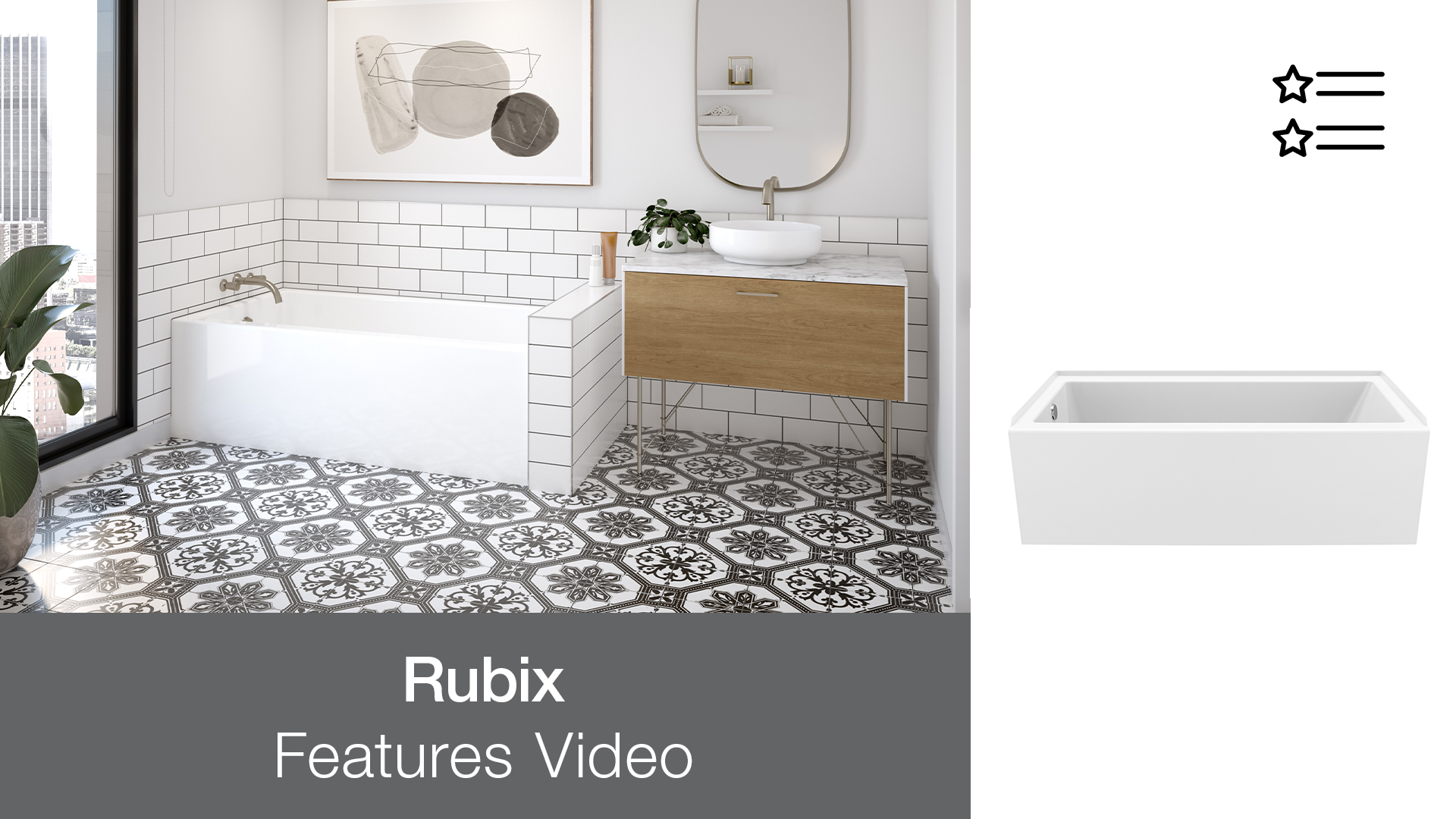 Rubix Acrylic Alcove Bathtub – Features & Benefits