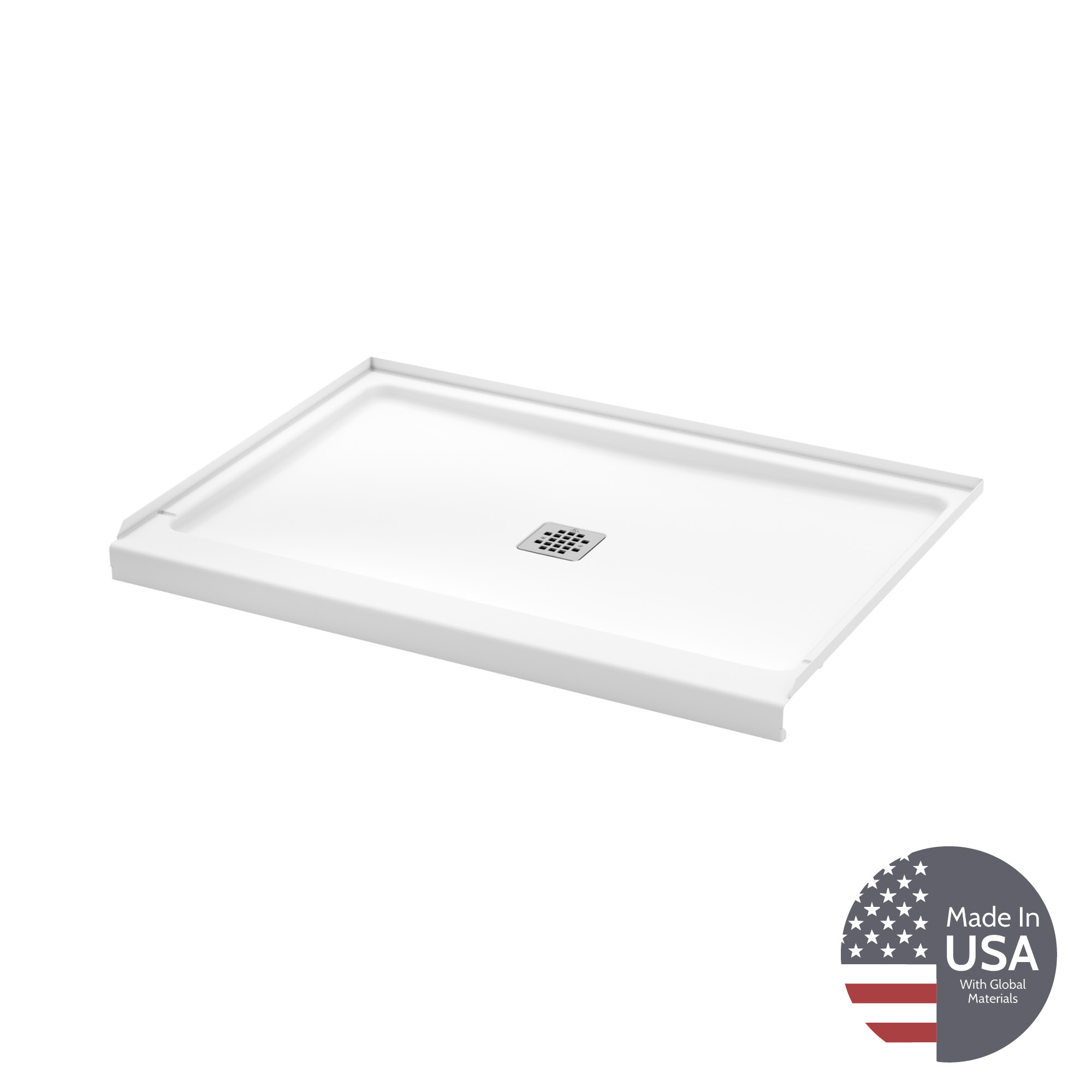 Americast 48 x 34 x 3  Alcove Shower Base with Round Drain