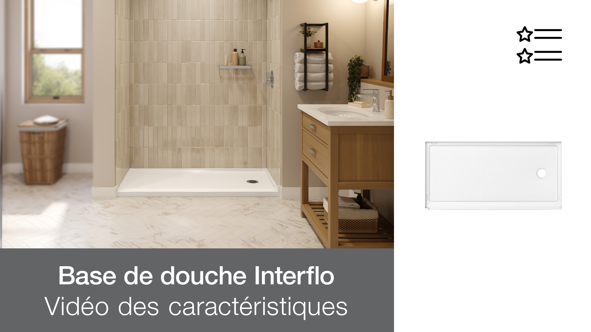 Base de douche Interflo vidéo des caractéristiques