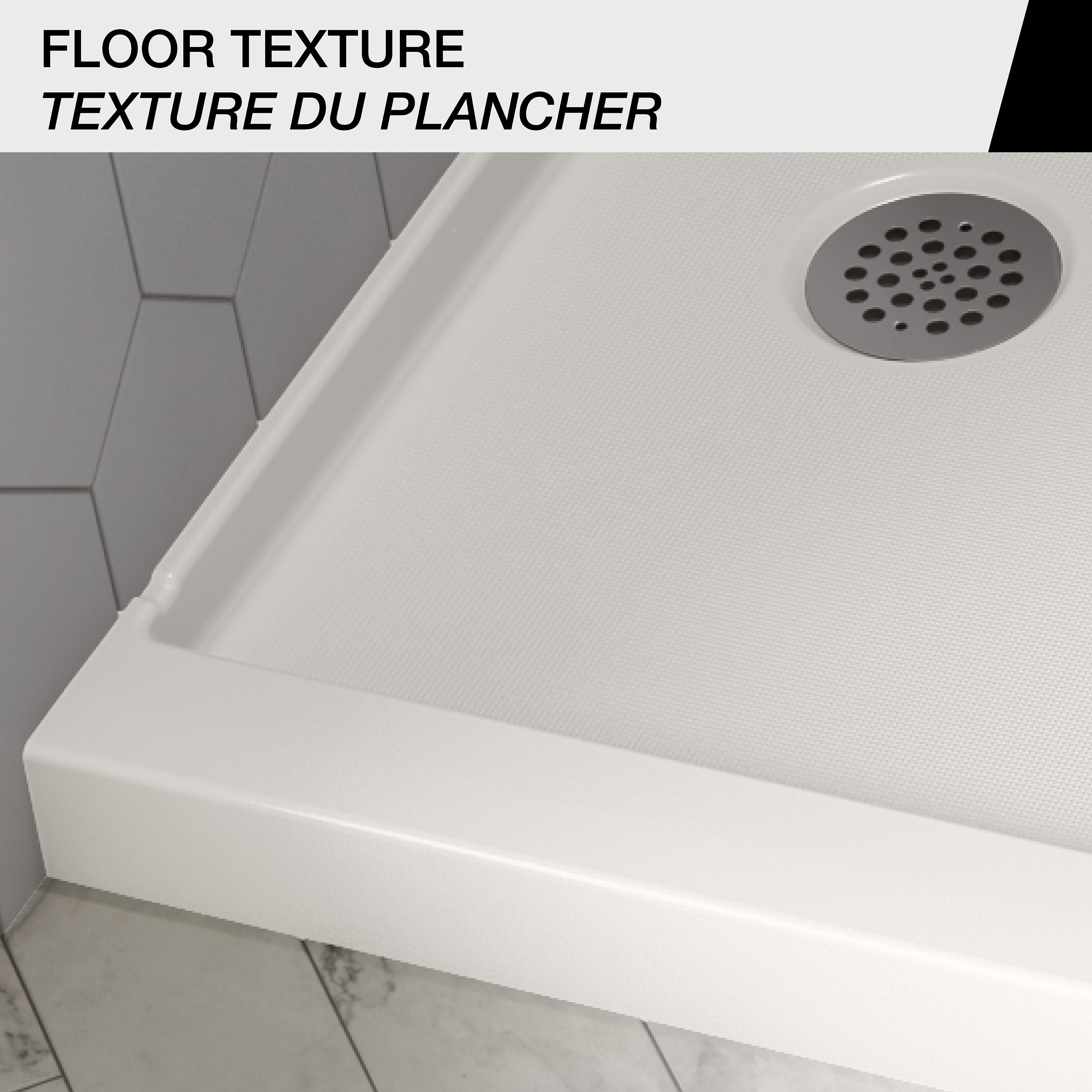 Icon Base 6030 AcrylX™ Alcove Left-Hand Drain Shower Base in White