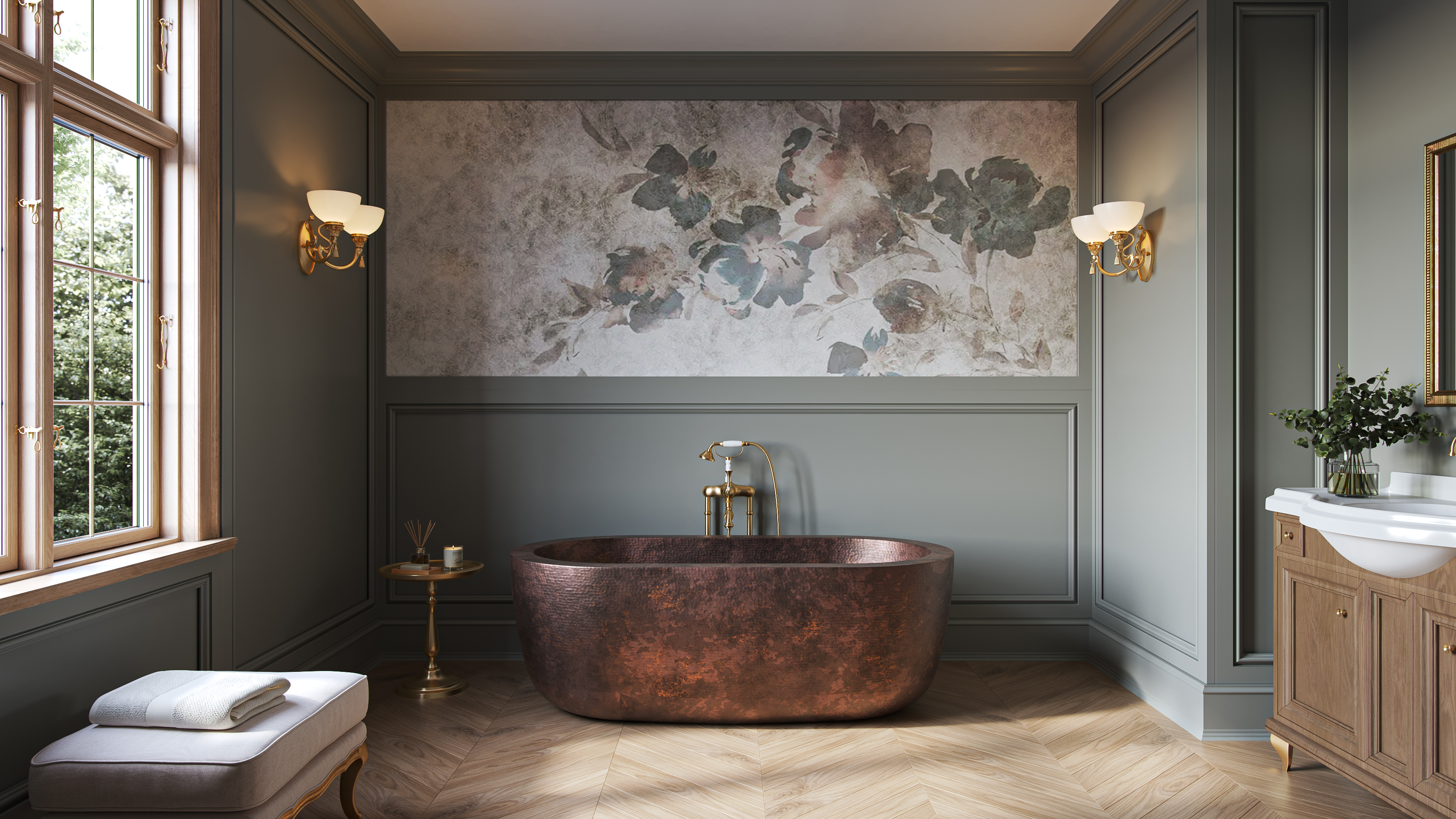 Georgia Copper Double Ended Freestanding Tub