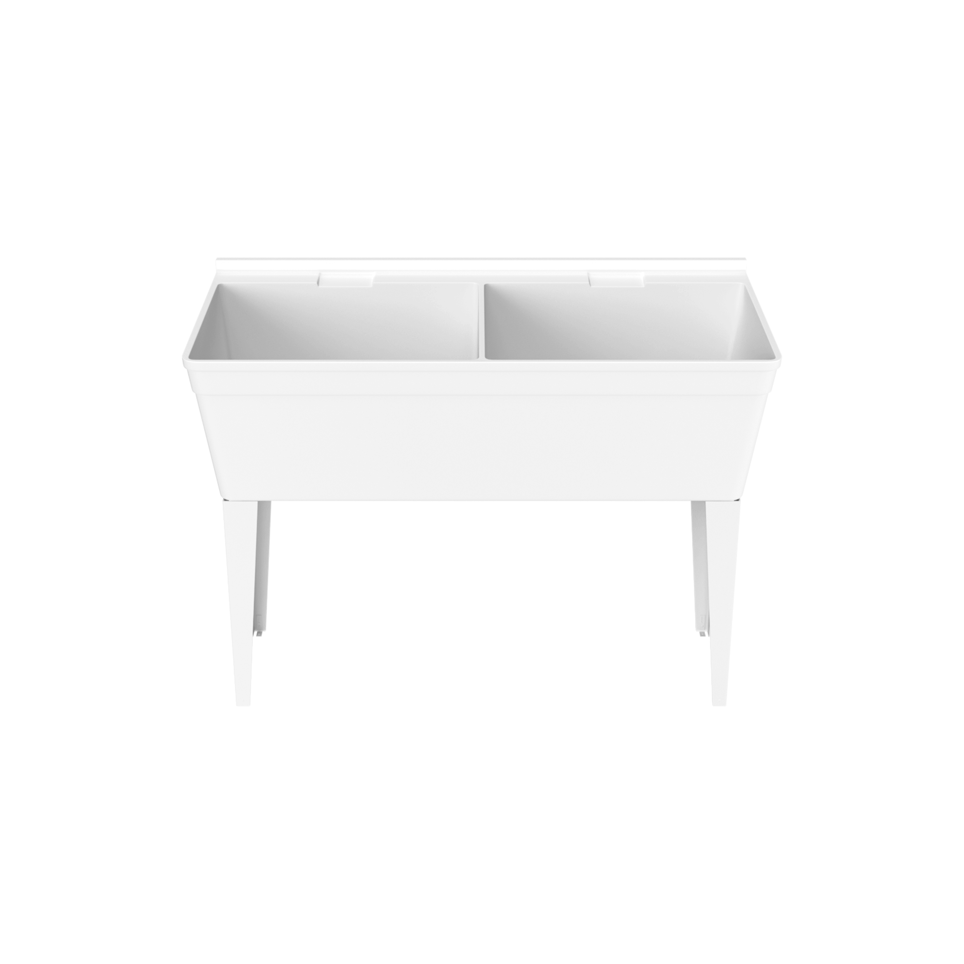 MF2-FMS 21 x 45 Veritek Floor Mount Double Bowl Laundry Tub in