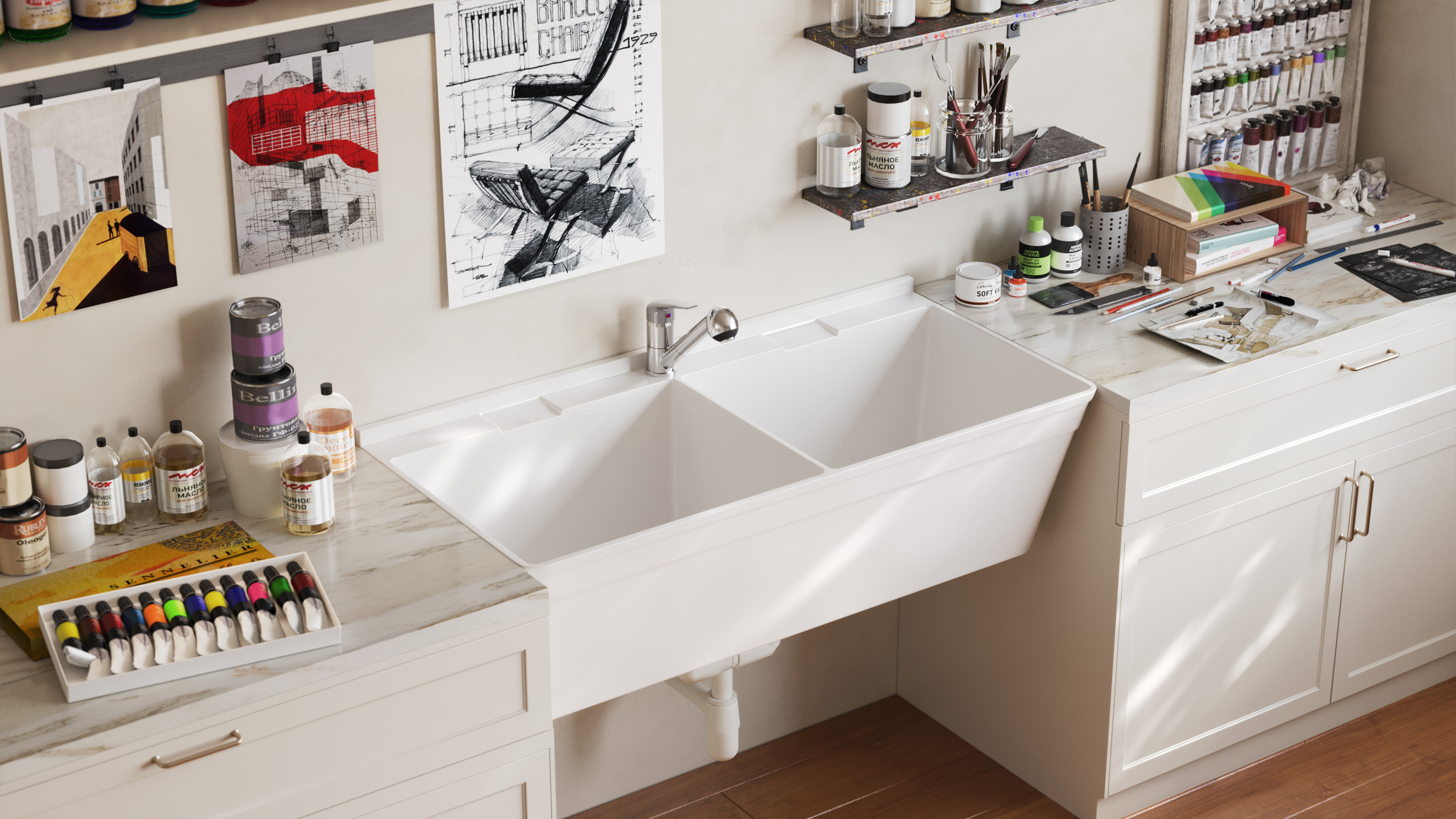 aiプライムhd(ホワイト) タンクマウントセット MF2-WMS 21 x 45 Veritek Wall Mount Double Bowl Laundry Tub in