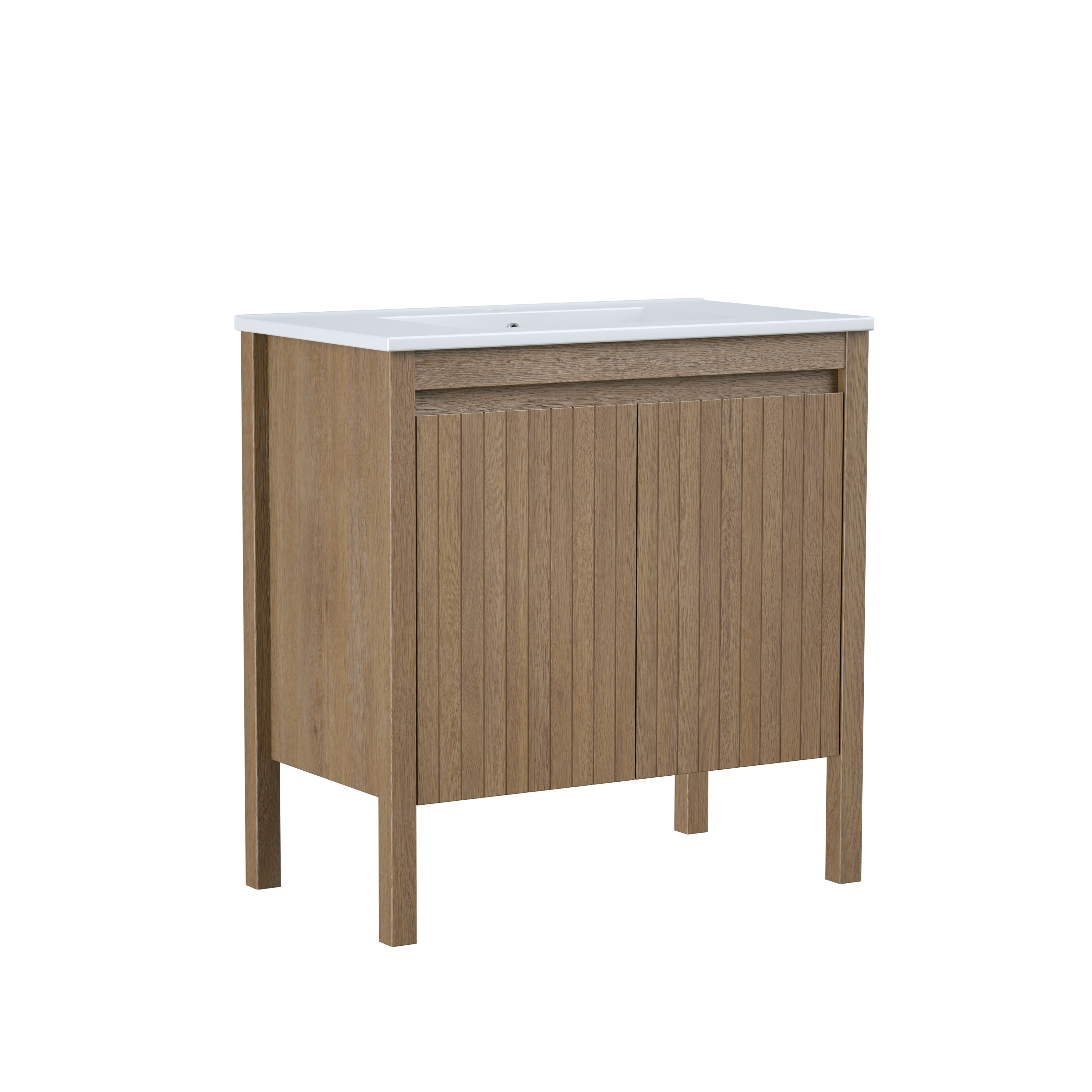 Azaria 30 in. Freestanding Single Sink Vanity in Warm Oak | Vanity